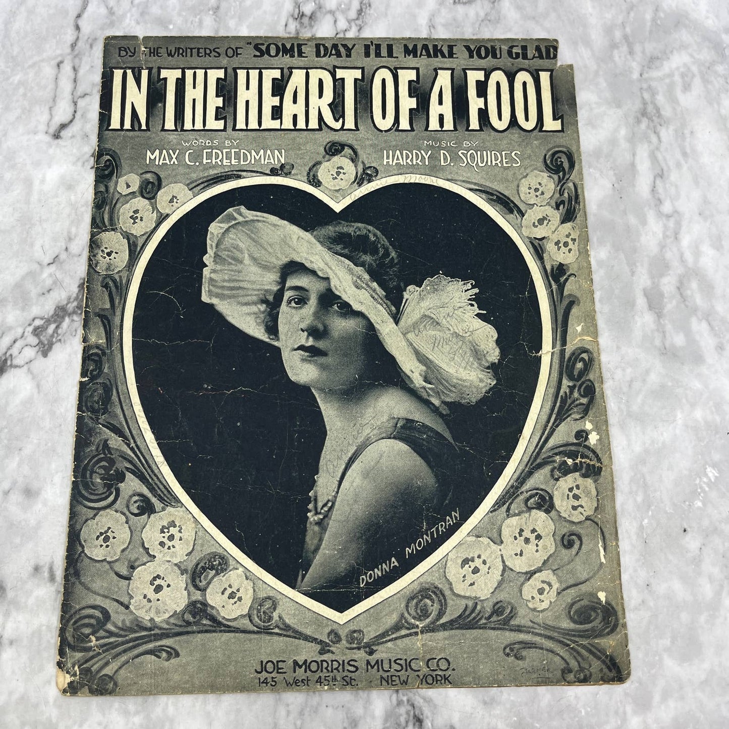 In the Heart of a Fool Donna Montran Harry D. Squires 1919 Sheet Music TK2-SM3
