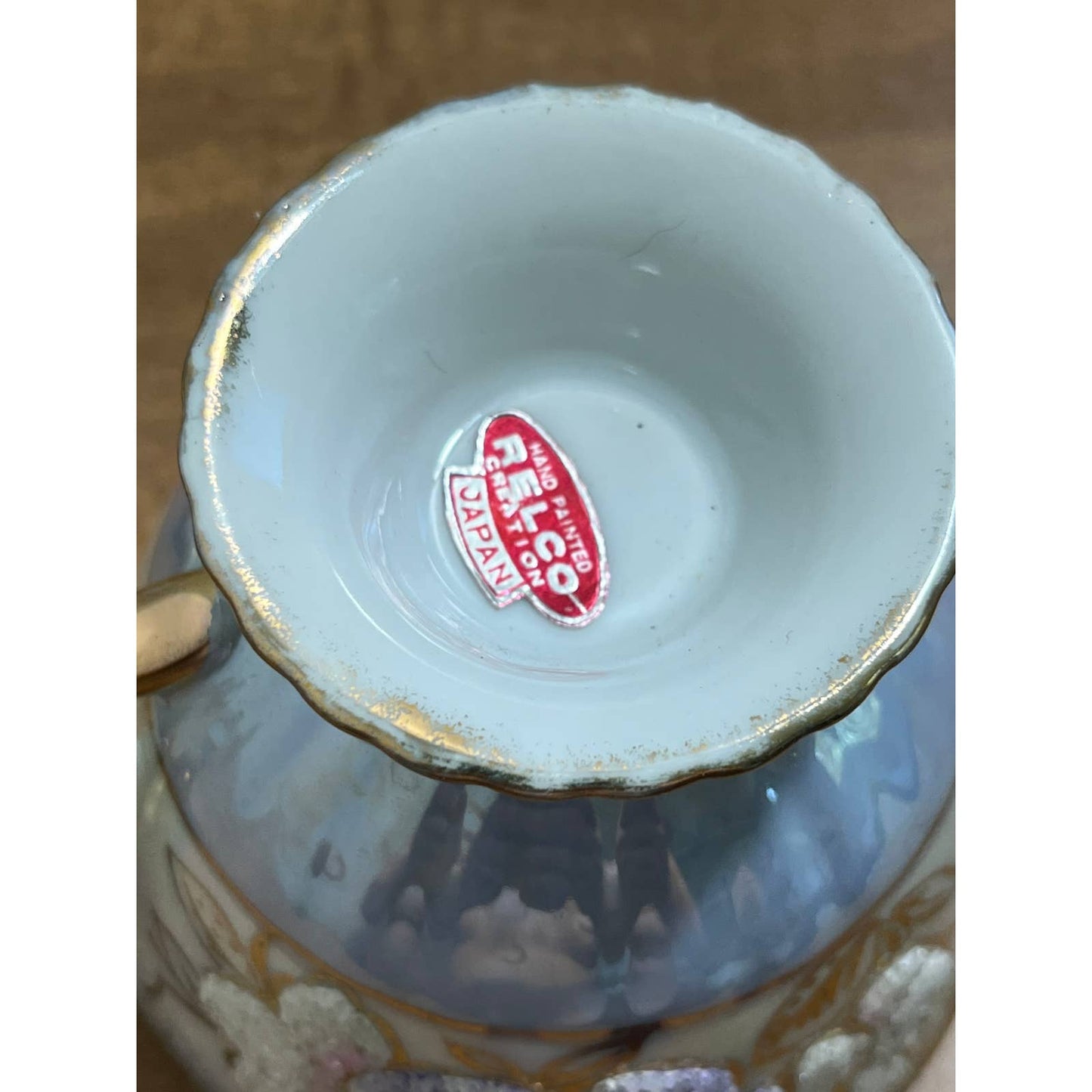 Vintage Japan Lusterware Relco Tea Cup and Blueberry Waffle Saucer TG8