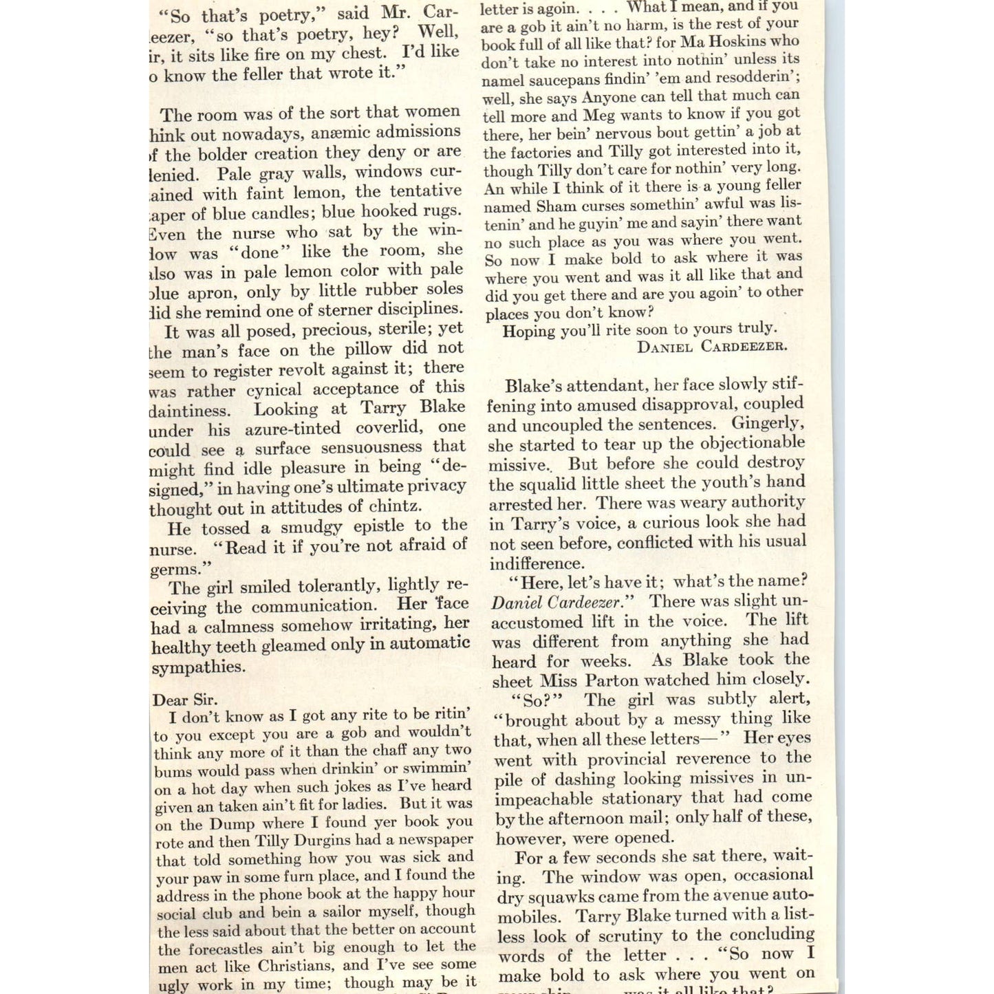 c1920 Harper's Print Old Eyes Ran Over Young Lines of the Listless Figure TD8-H1