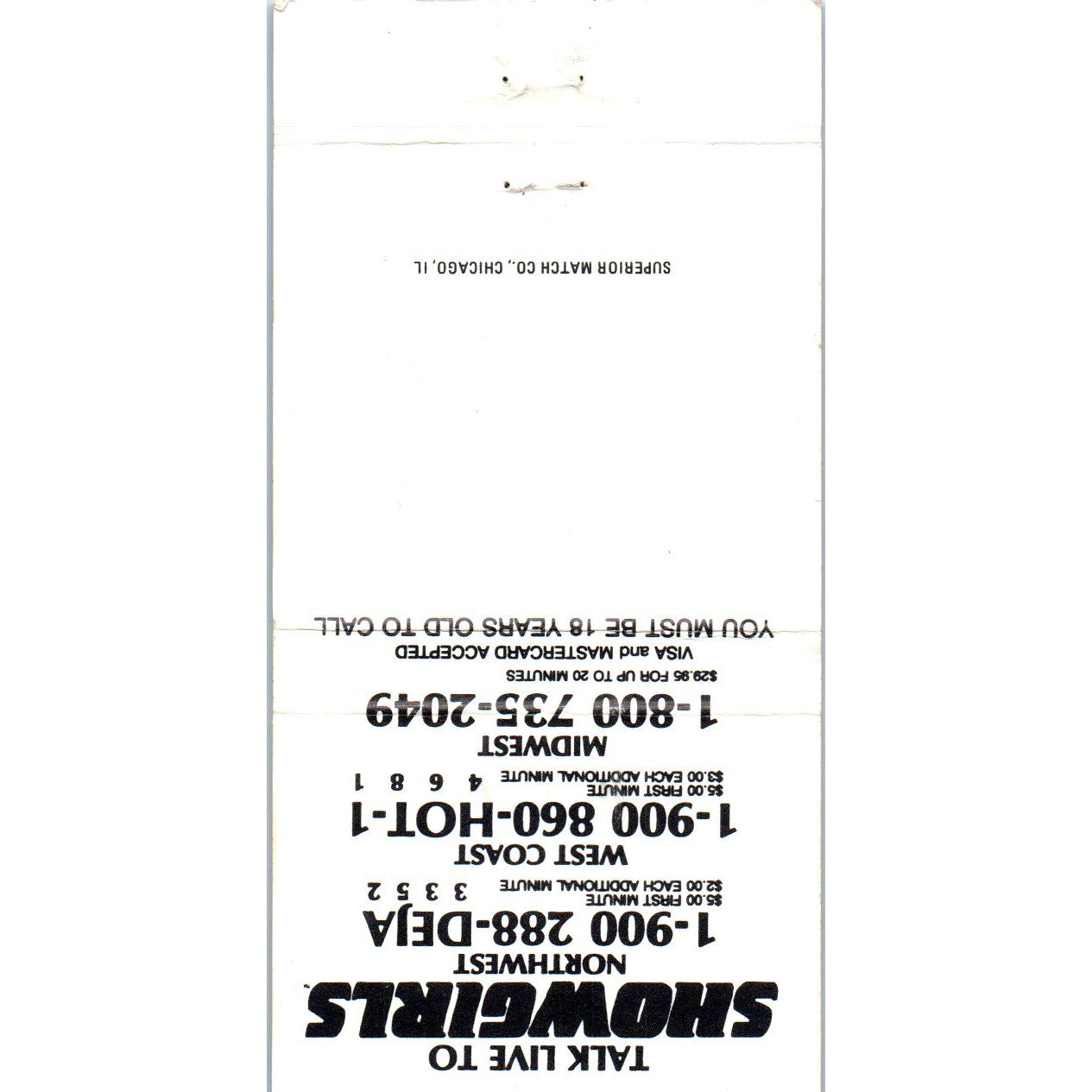Deja Vu Showgirls Coast to Coast Advertising Matchbook Cover MM9-7