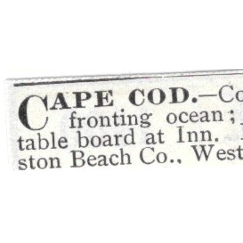 Cape Cod Surf Cottages West New Brighton New York - 1903 Original Ad AK5-S28