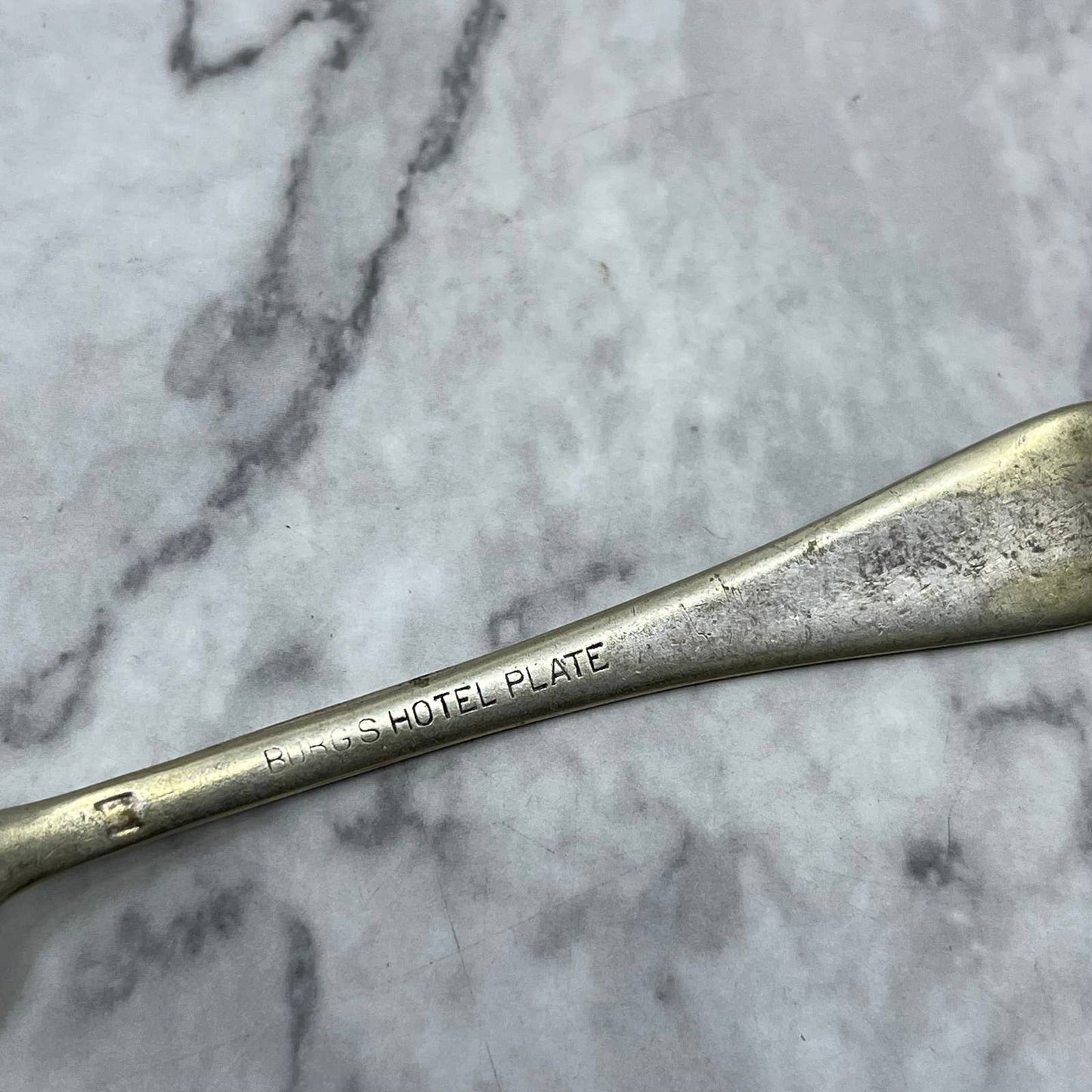 Vintage Burg's Hotel Plate Silverplate Spoon 6" SE6-7