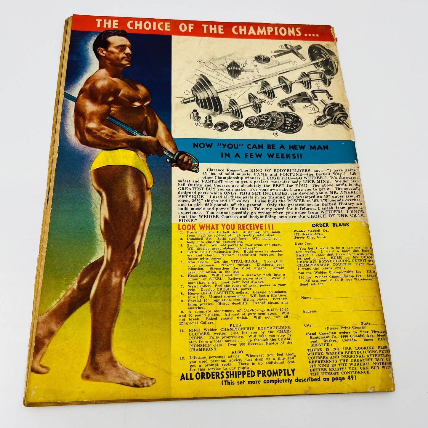 MUSCLE POWER August 1949 Body Building Magazine Bill Barad Florida Hercules BA2