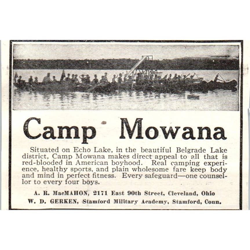 c1920 Harper's Ad - Camp Kagawong for Boys Kawartha Lakes E.A. Chapman EA3-1