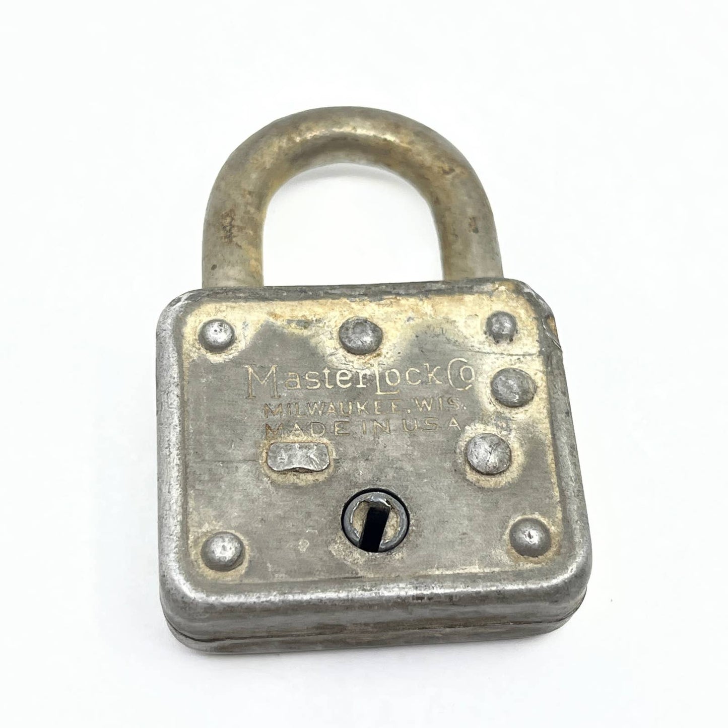 Antique Master 55 Lock with Key 1920s Small Steel Pad Lock SD5