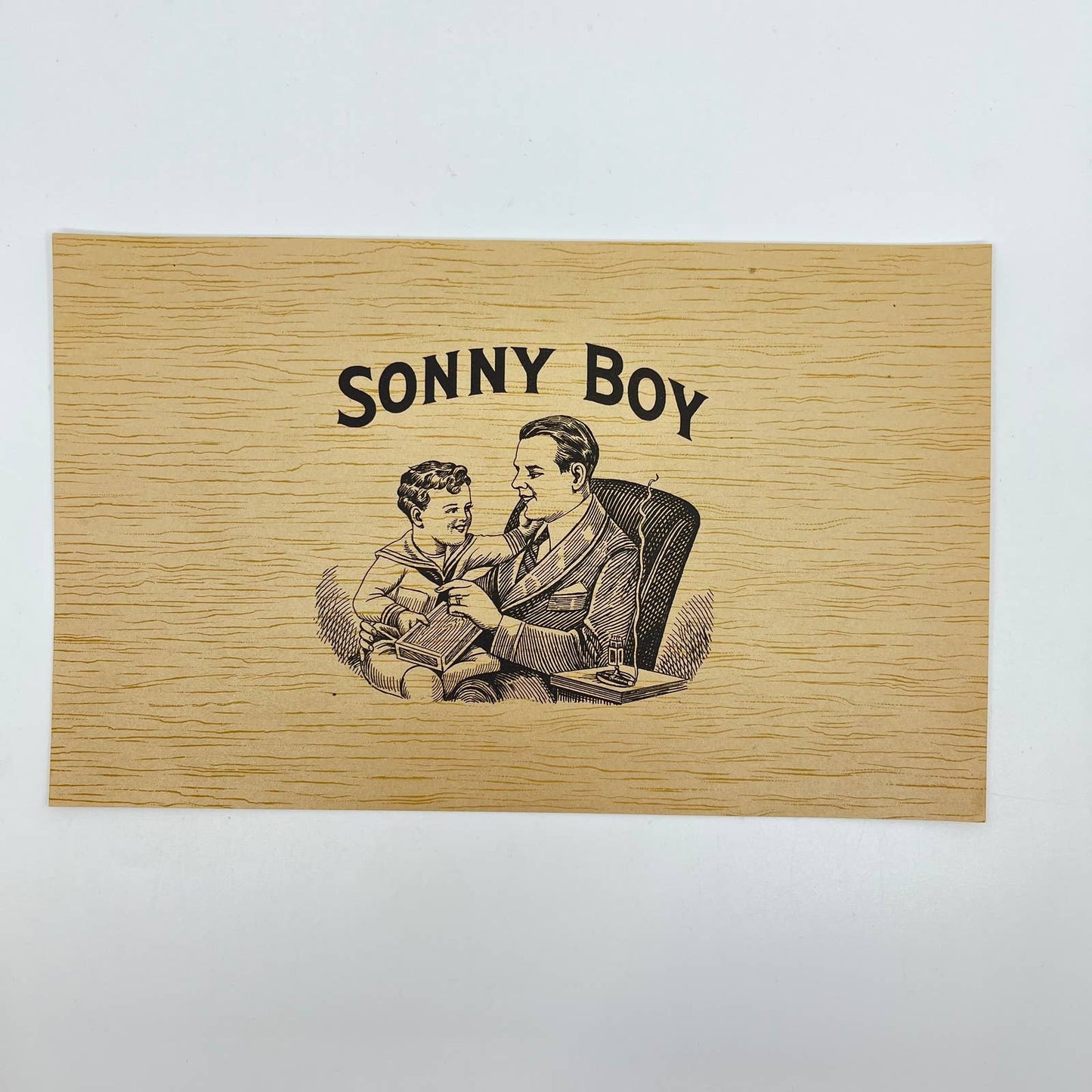 Vintage Sonny Boy Original Tobacco Cigar Box Label Lithograph Art AA8