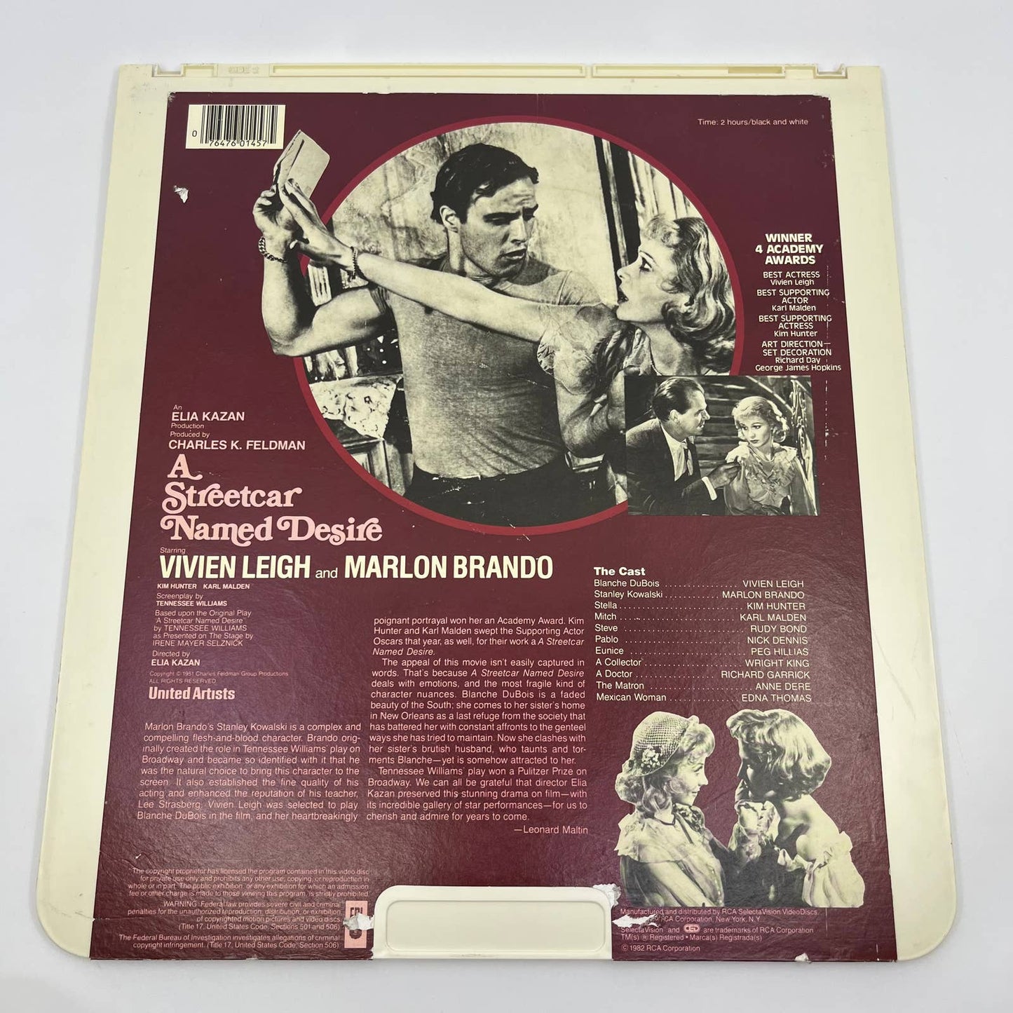 A Streetcar Named Desire RCA SelectaVision - CED VideoDisc TG4