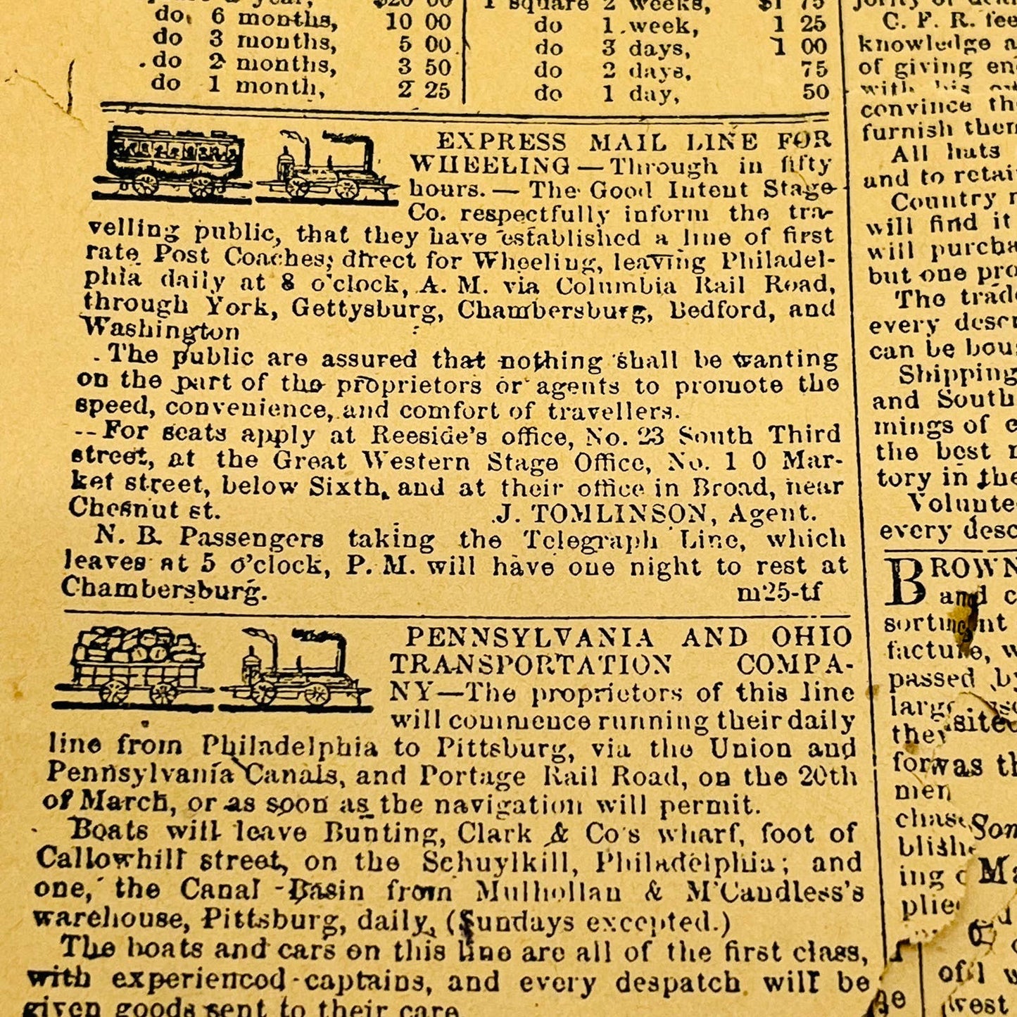 Public Ledger Newspaper Philadelphia March 25 1836 Vol 1 No 1 Robert Burns D6