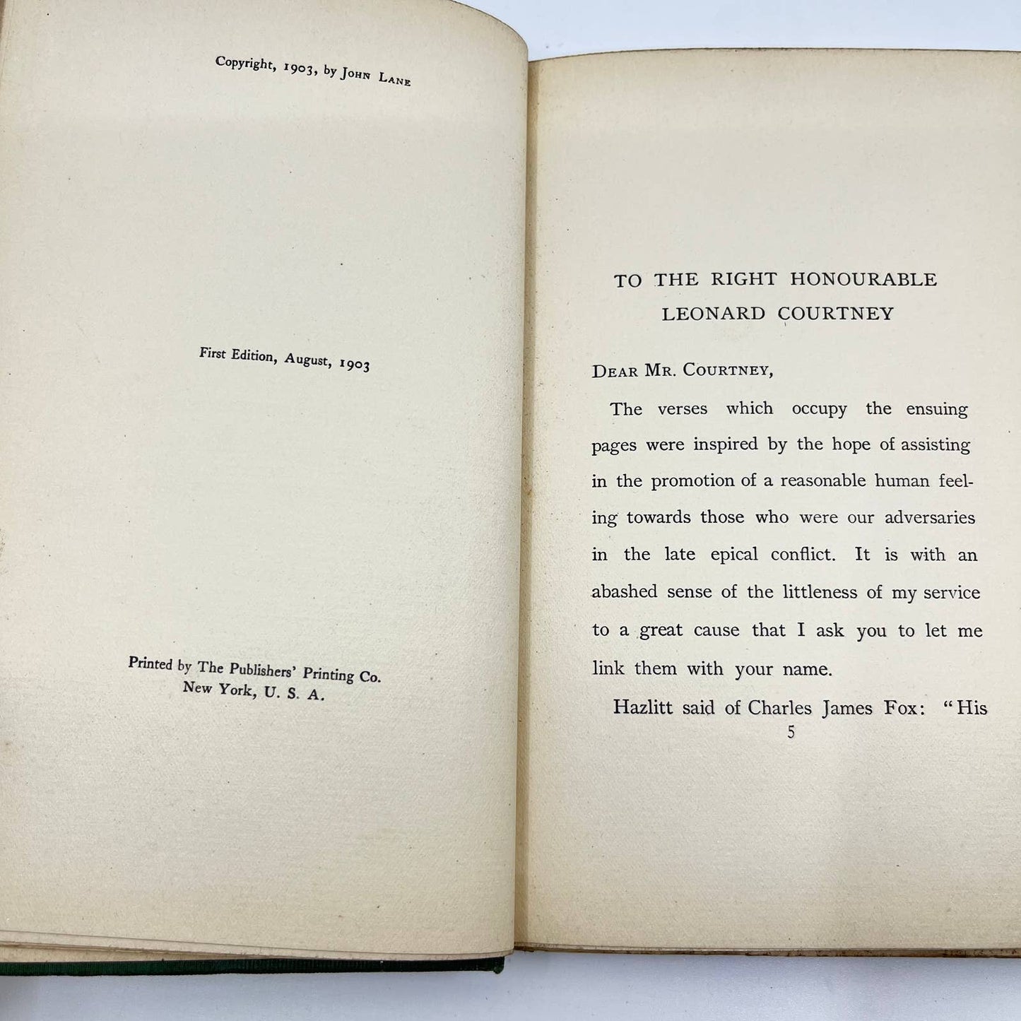 1903 For England Poems Written During Estrangement William Watson 1st Ed TF2