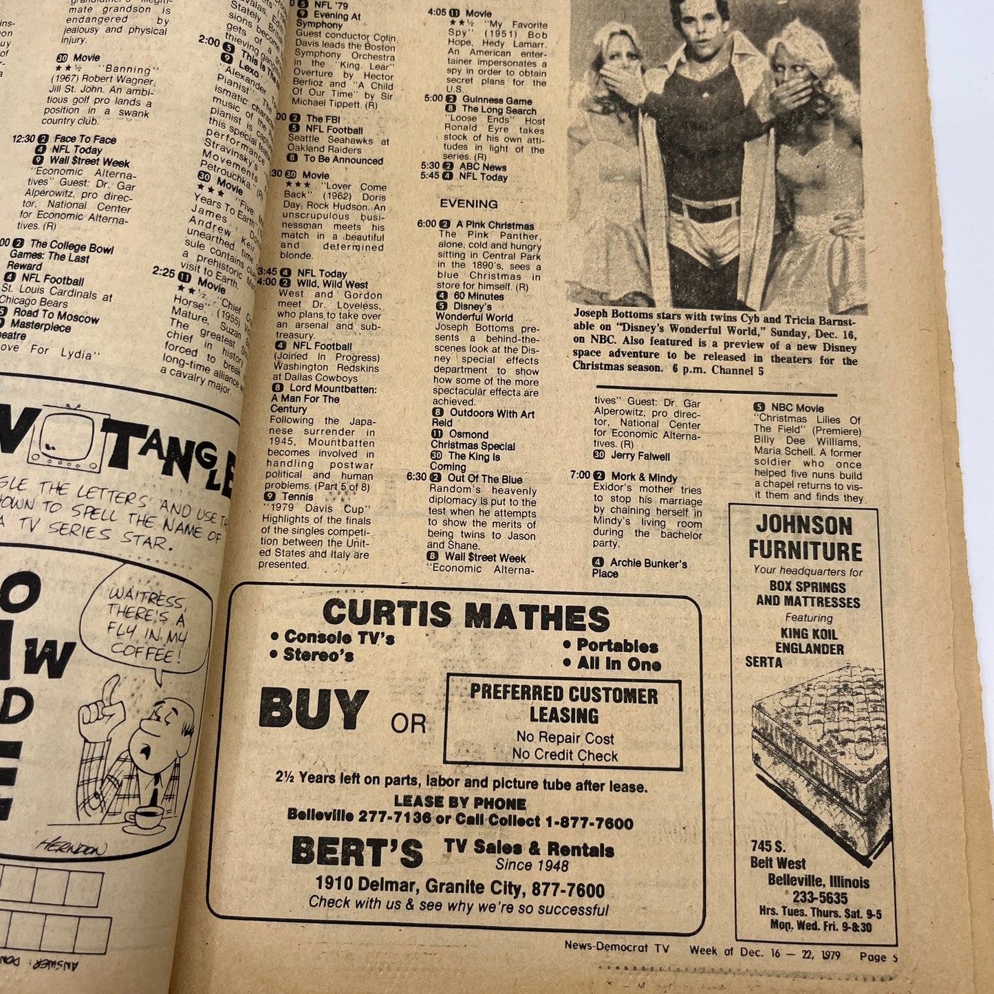 1979 Dec 16 Bellville IL News-Democrat TV Listings Lilies of the Field L4-1