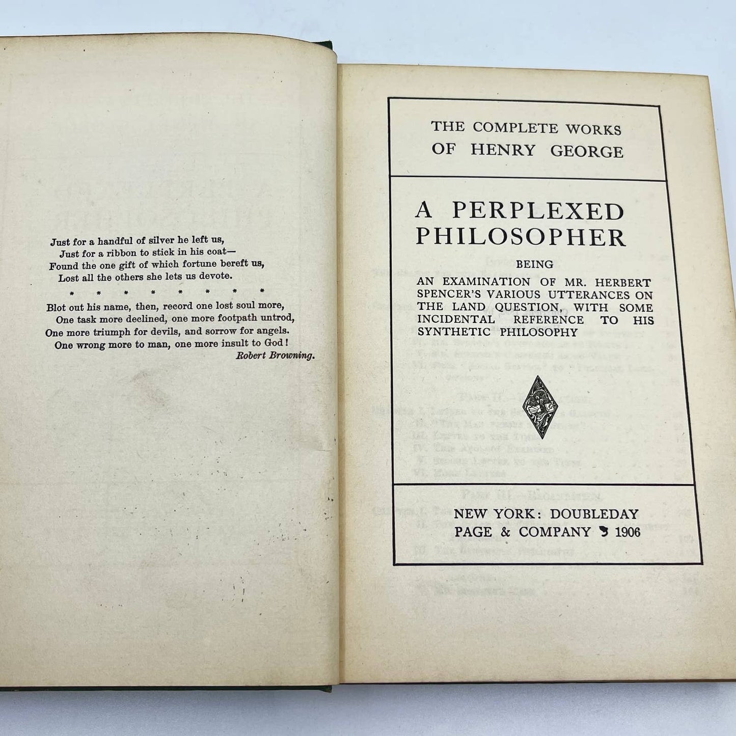 1906 The Complete Works of Henry George a Perplexed Philosopher Hardcover TE8