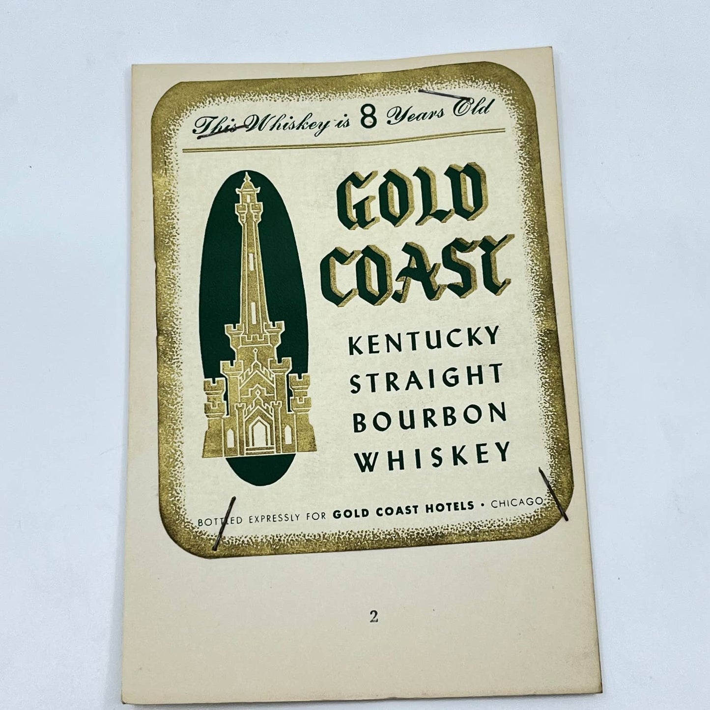 Gold Coast Bourbon Whiskey Label Gold Coast Hotels Chicago IL