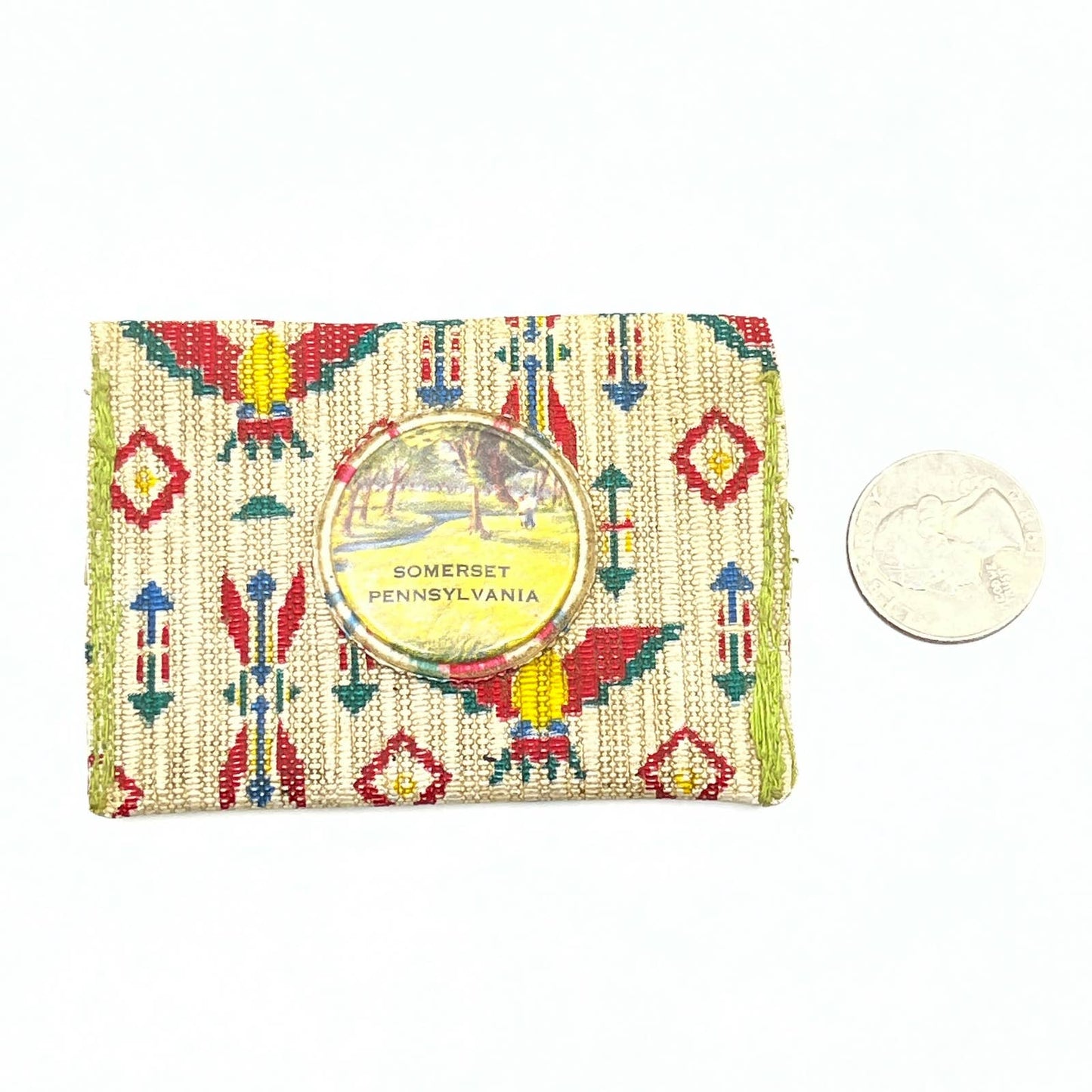 Vintage Somerset Pennsylvania Souvenir Coin Purse Pouch SD6
