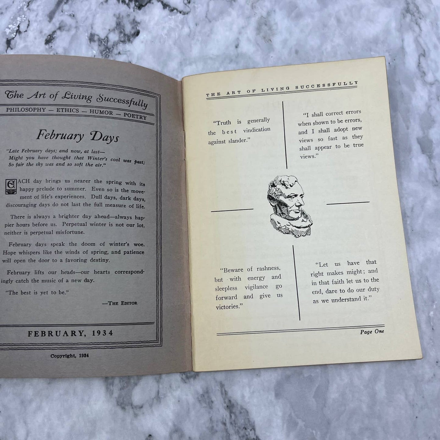 1934 Feb The Art of Living Successfully A Digest of Wit and Wisdom Booklet TH1