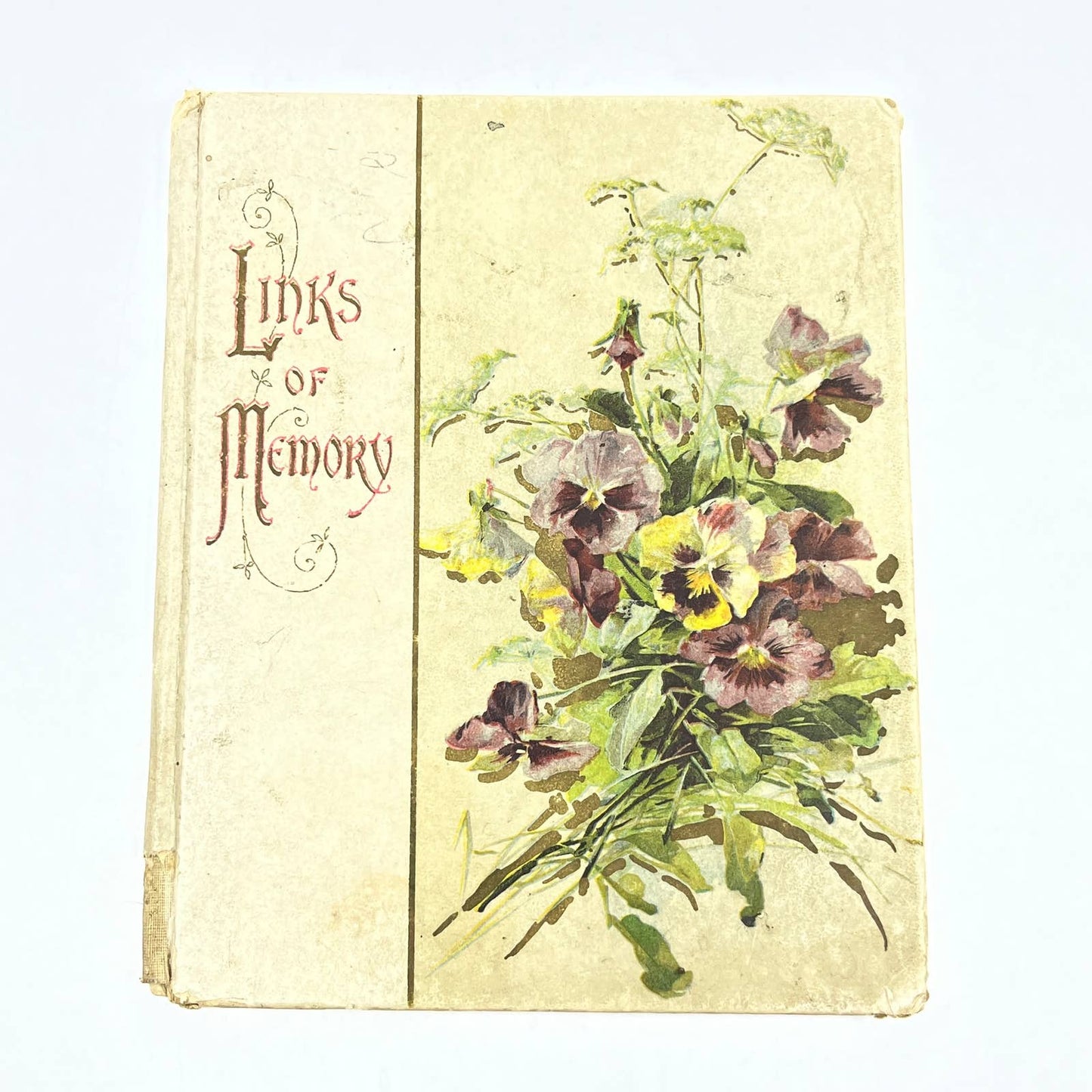 c1900 Links of Memory Victorian Poem Flower Book HC TG2