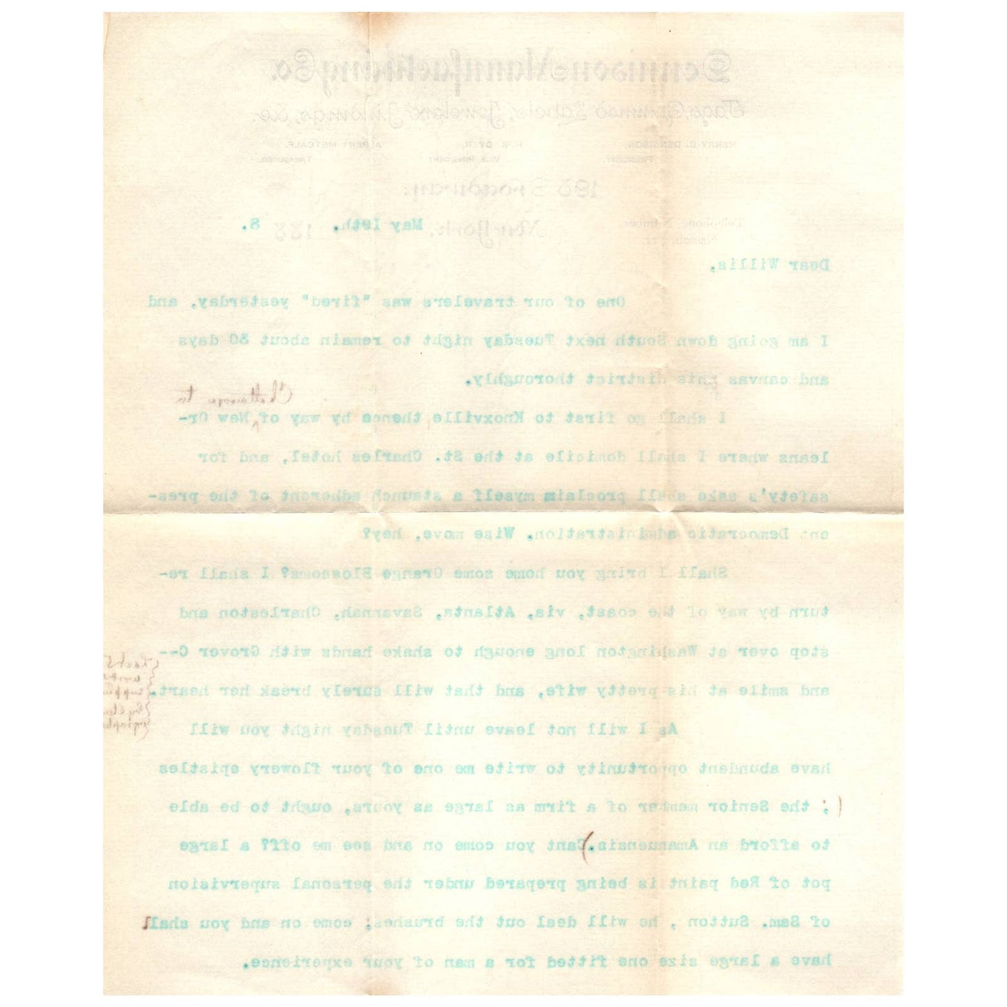1888 Dennison Manufacturing Co. Letterhead & Envelope Henry B Dennison NY SE4