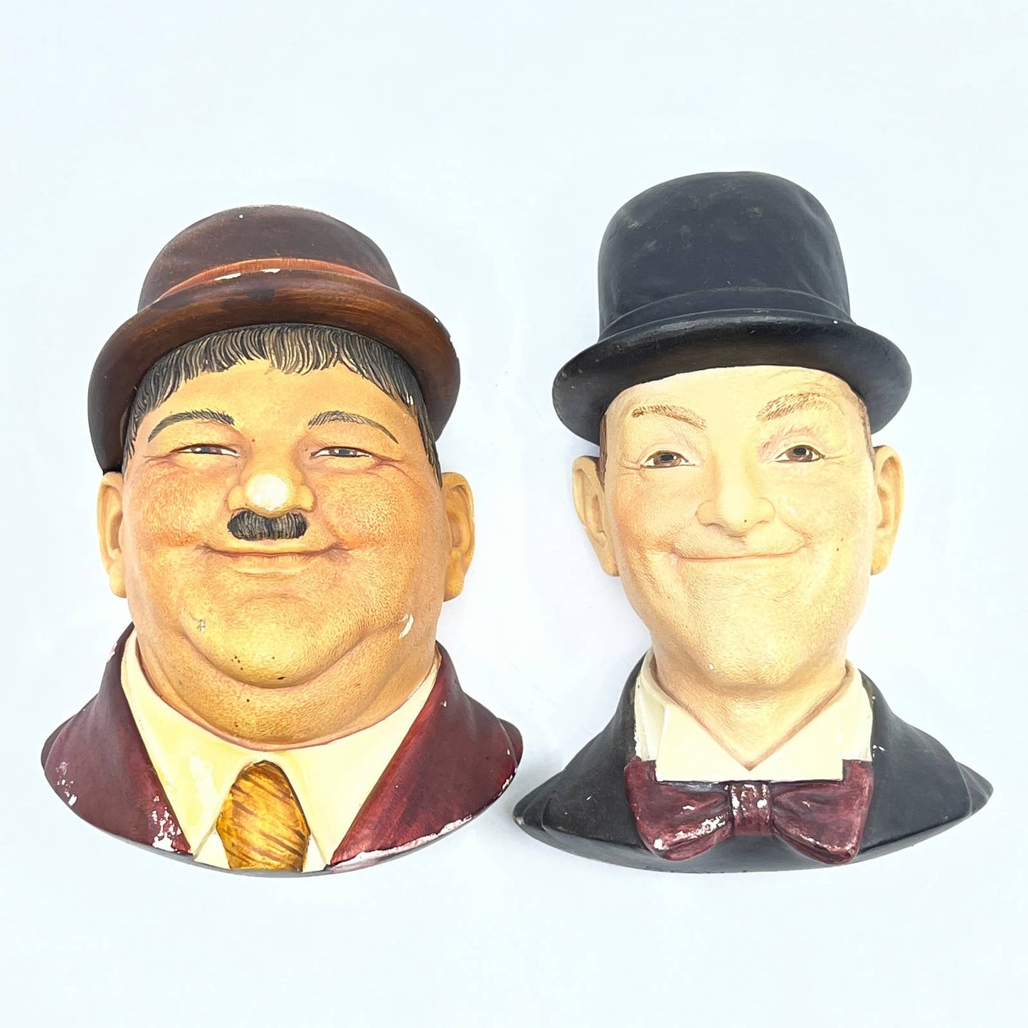 Bossons Laurel & Hardy Legend Products Chalkware Heads- 1984 TC8