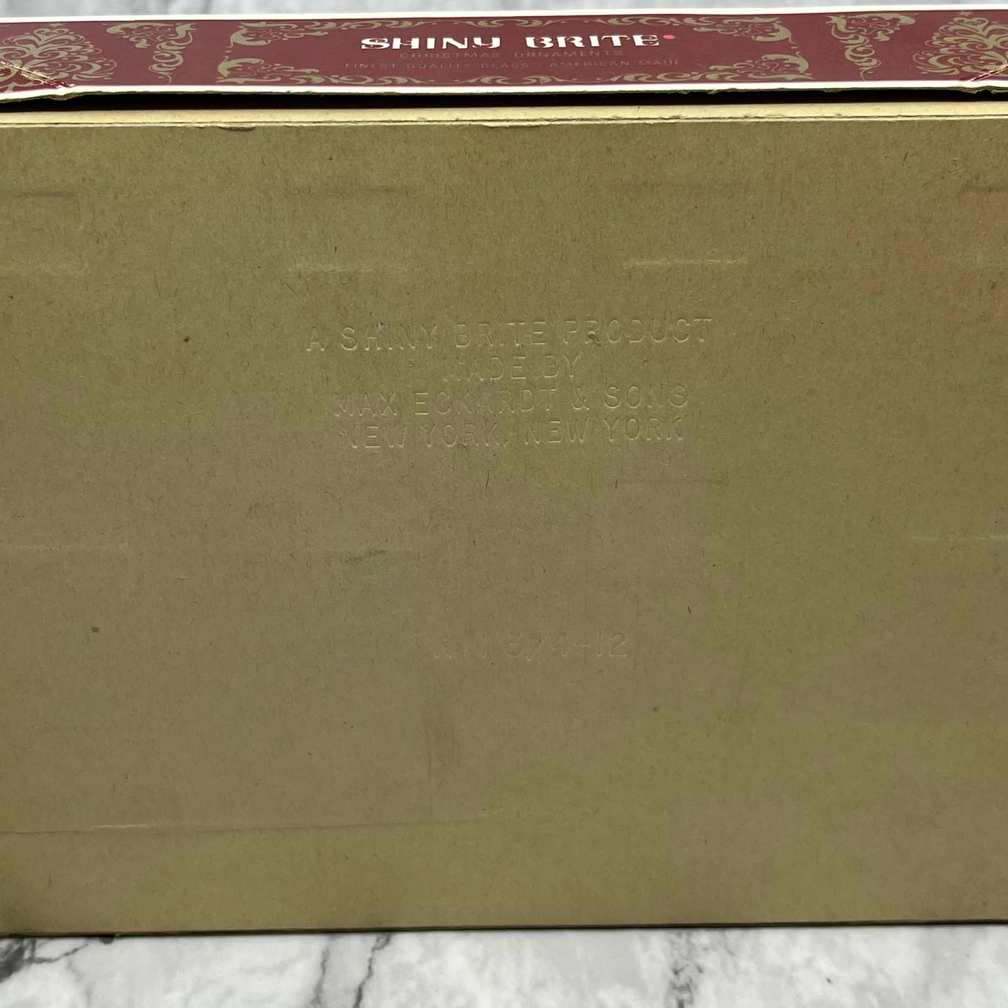 Shiny Brite 12 Vtg 1 3/4" Mercury Glass Ornaments Original Box Blue/Green TJ9