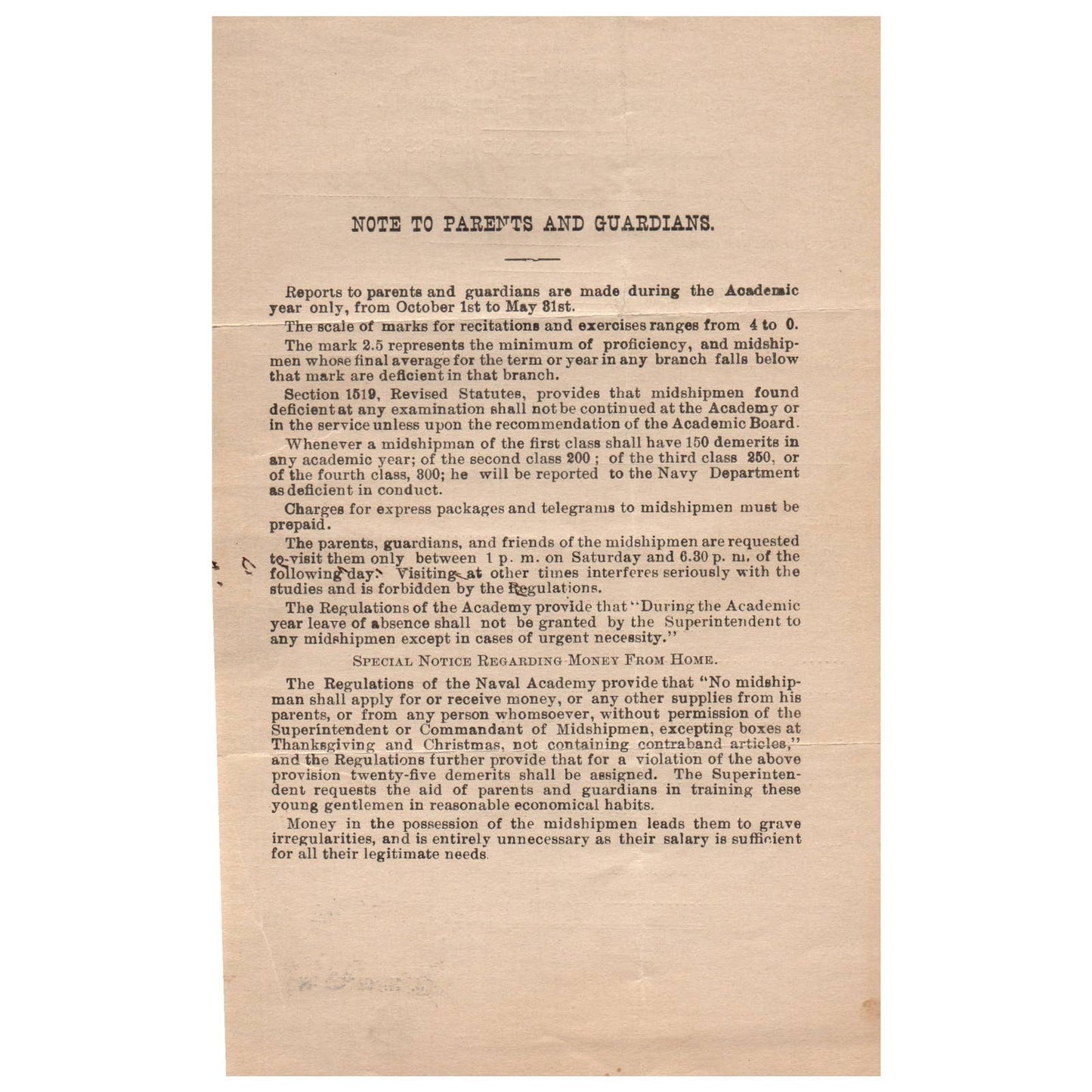 1914 Mar WWI Era US Naval Academy Midshipman JGM Stone Report Card WF Fullam AC9