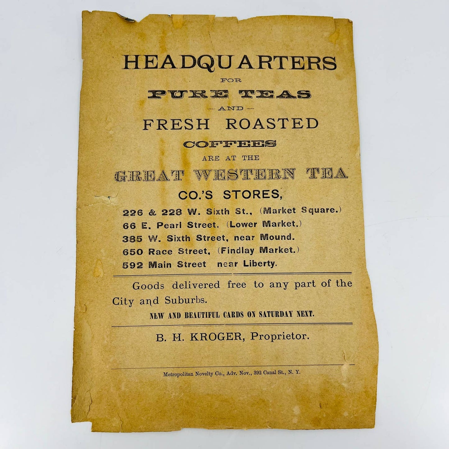 1880s Victorian Trade Card Large 7 x 10 Young Lady in Hat AA4