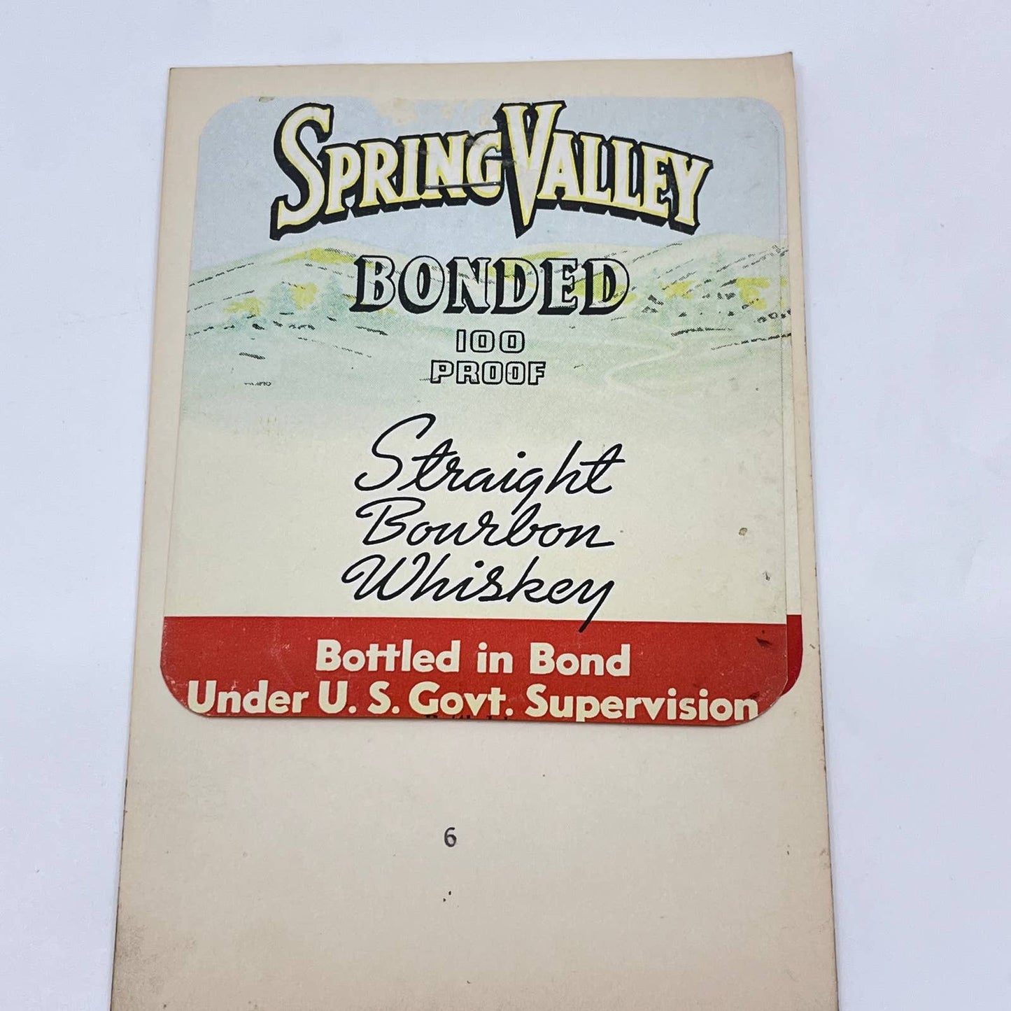 Spring Valley Bonded Whiskey Label Set of 2
