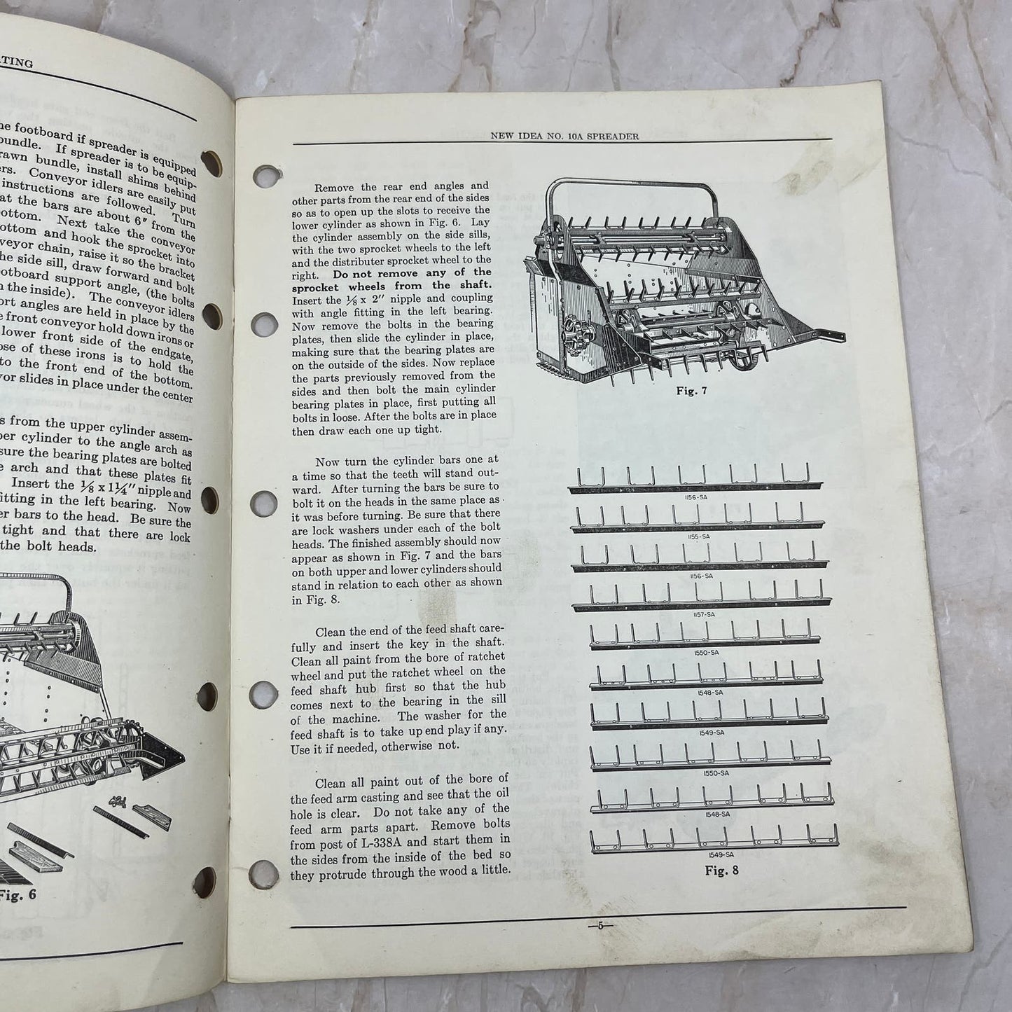 Vintage New Idea Instructions Repair Parts List S-169 No 10A Manure Spreader TJ9
