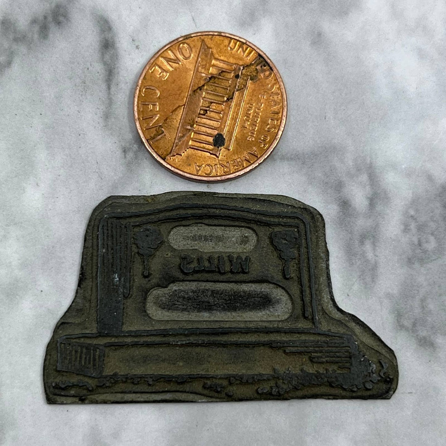Vintage Printing Letterpress Printers Block Plate Wills Tombstone TJ514