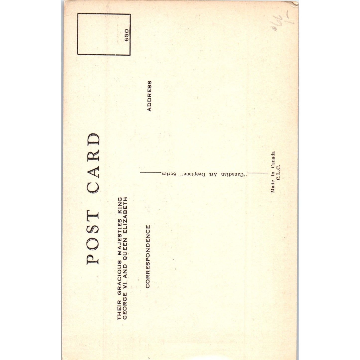 King George VI and Queen Elizabeth Original Postcard P2-3