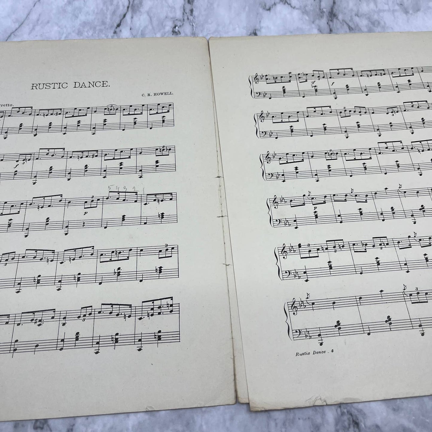 Antique Sheet Music Rustic Dance C.K. Howell Eclipse Publishing Large Format TJ4