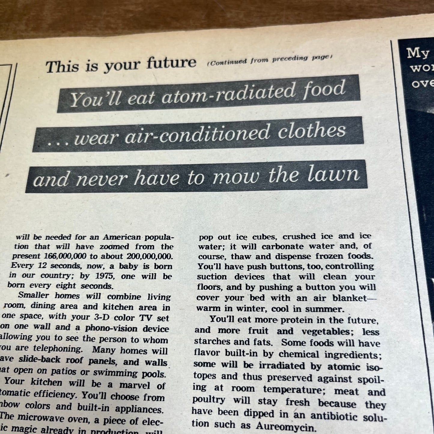 1956 Jan The American Weekly Magazine Retro Futurism Fred McNabb Flying Cars FL6-2