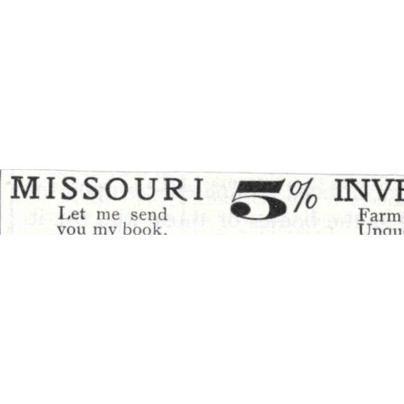 Missouri Investments Wm. R. Compton Wardell Bldg Macon Mo - 1903 Ad TJ8-7-3