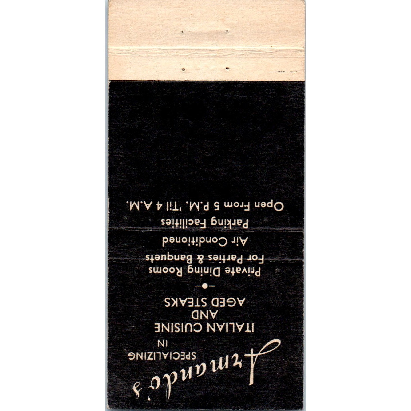 Armando's Restaurant Rush & Superior Chicago Advertising Matchbook Cover MM9-6