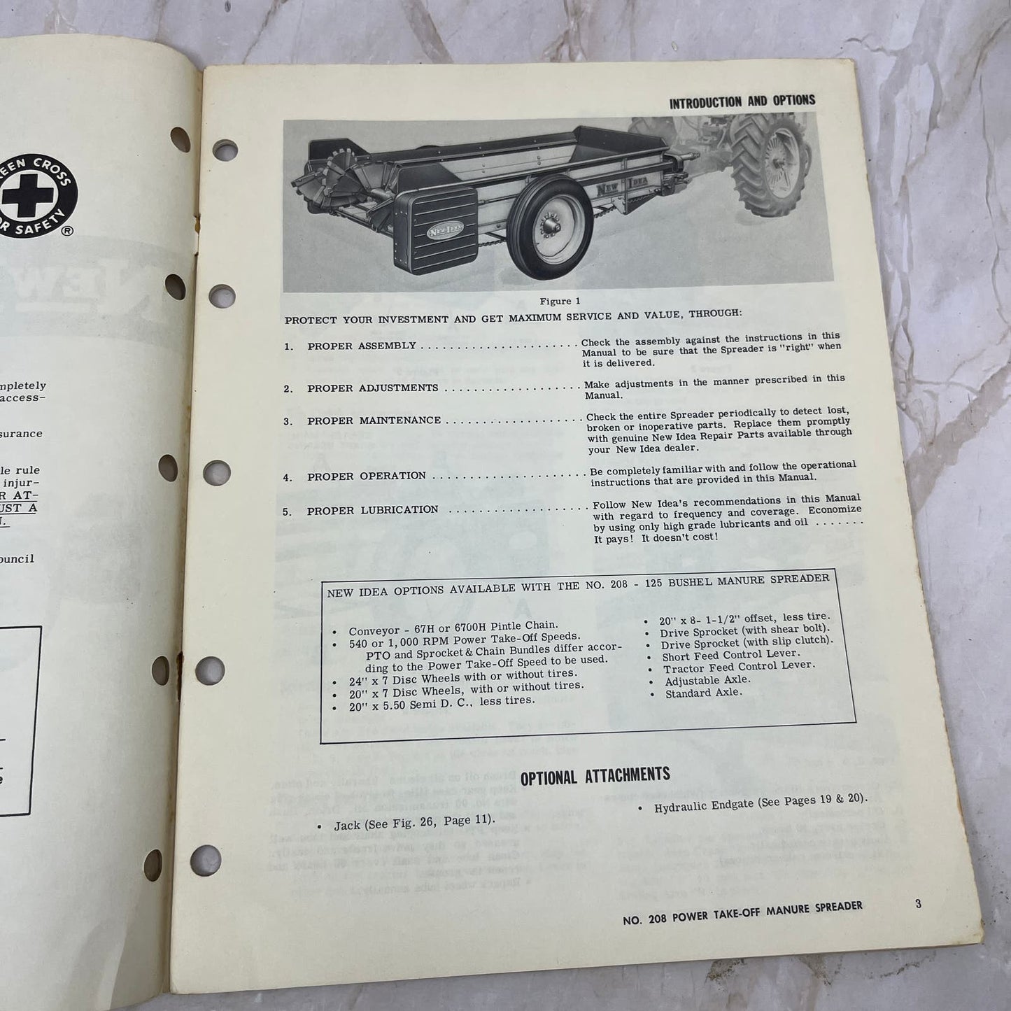 New Idea Operator's Manual S-201 No. 208 Power Take-Off Manure Spreader TJ9