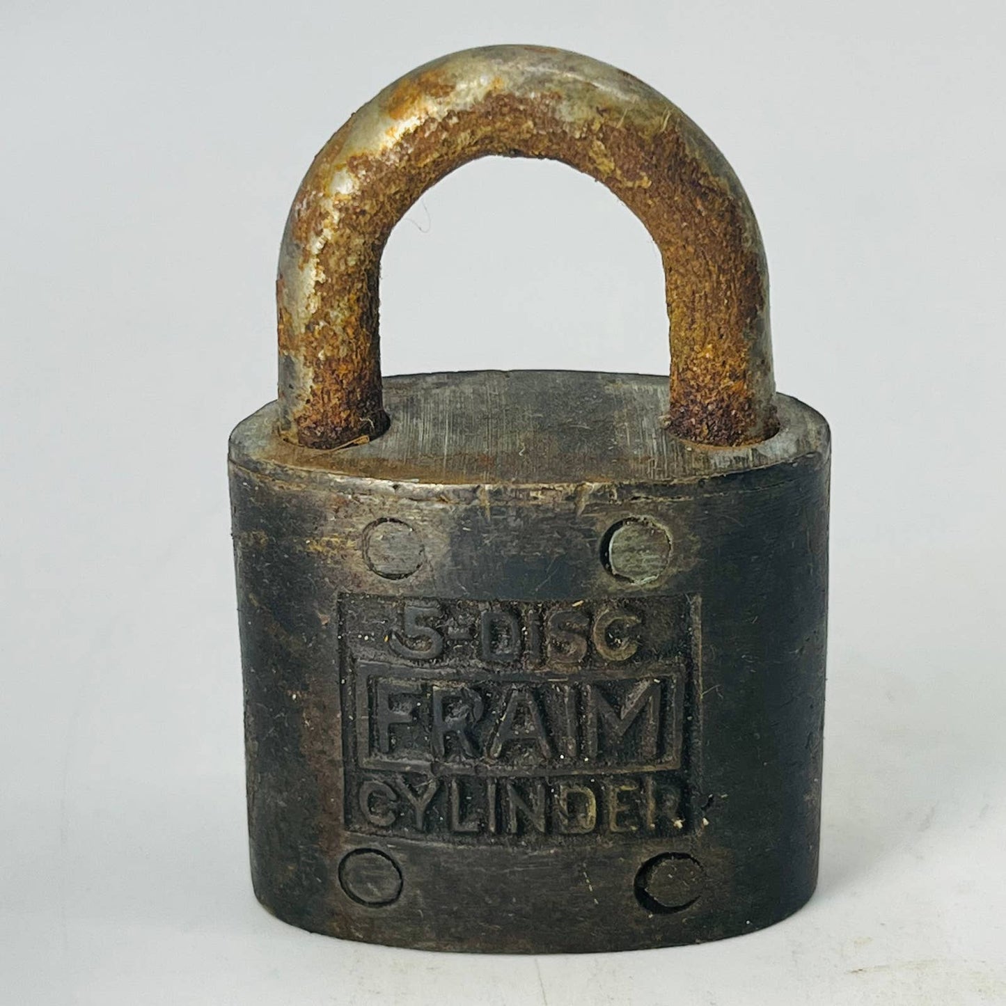 Vintage Fraim 5 Disc Cylinder Lock Padlock No Key SA8