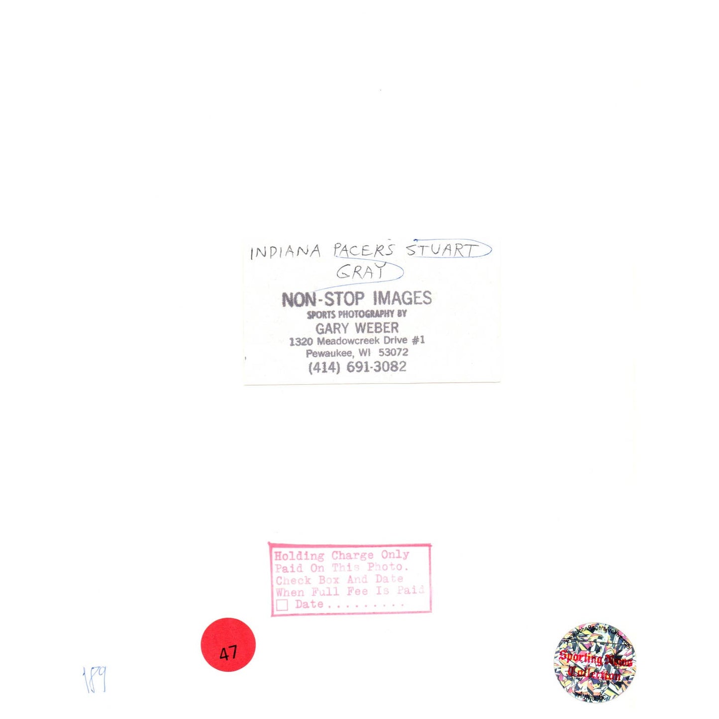 1989 Press Photo Basketball NBA Indiana Pacers Stuart Gray 8x10" AD3