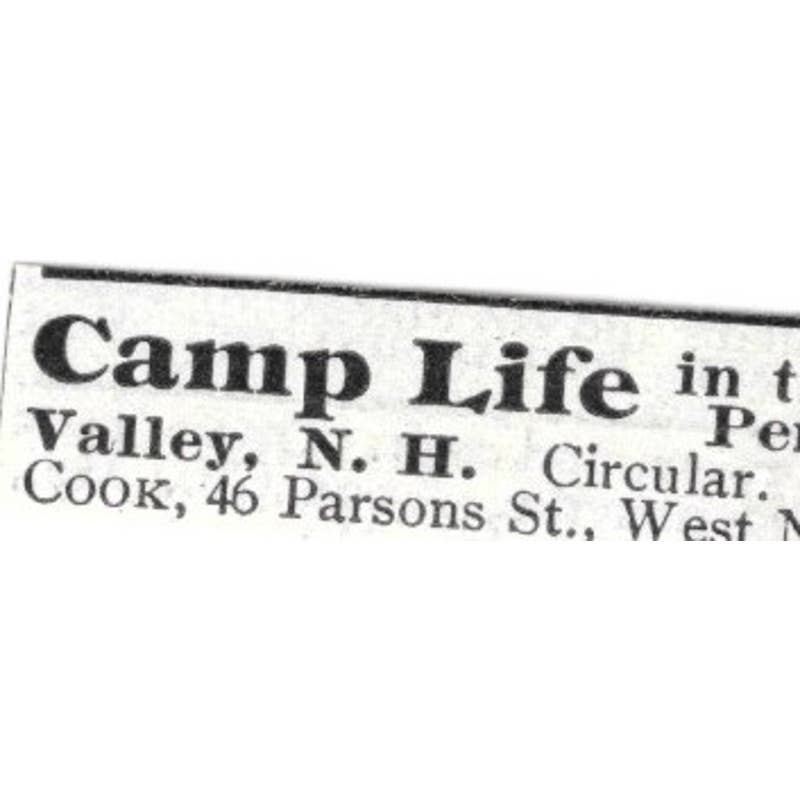 Pemigewasset Valley NH Camp Life H. Herbert - 1903 Original Ad TJ8-7-1