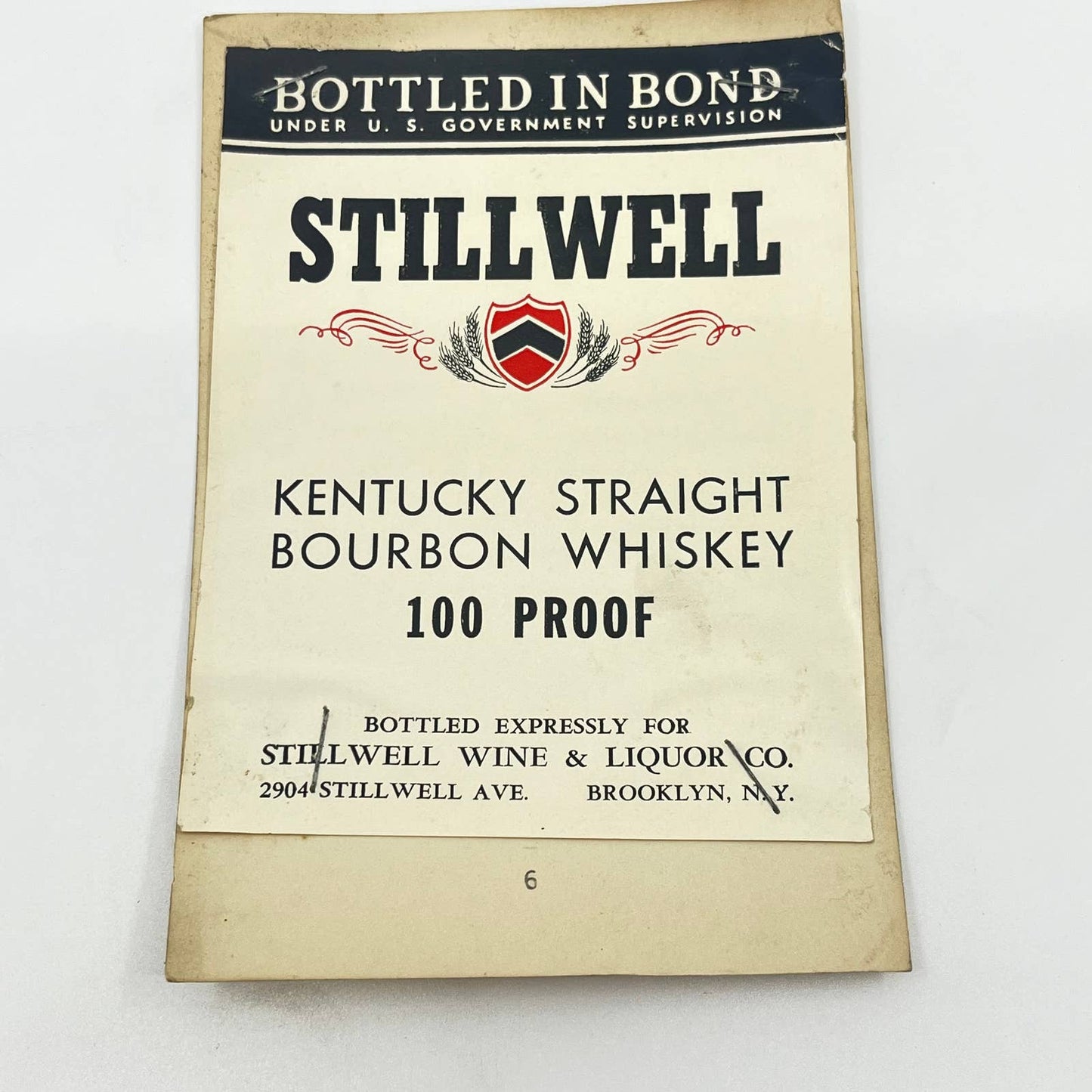 Stillwell Kentucky Bourbon Whiskey Label Stillwell Wine & Liquor Brooklyn NY