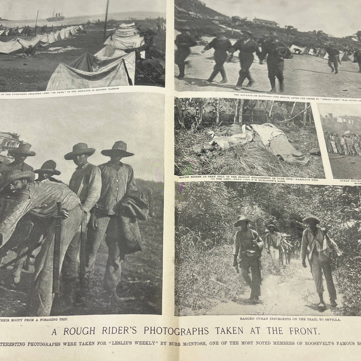 1898 Leslie's Weekly Illustrated Spanish American War Rough Rider Photos FL4