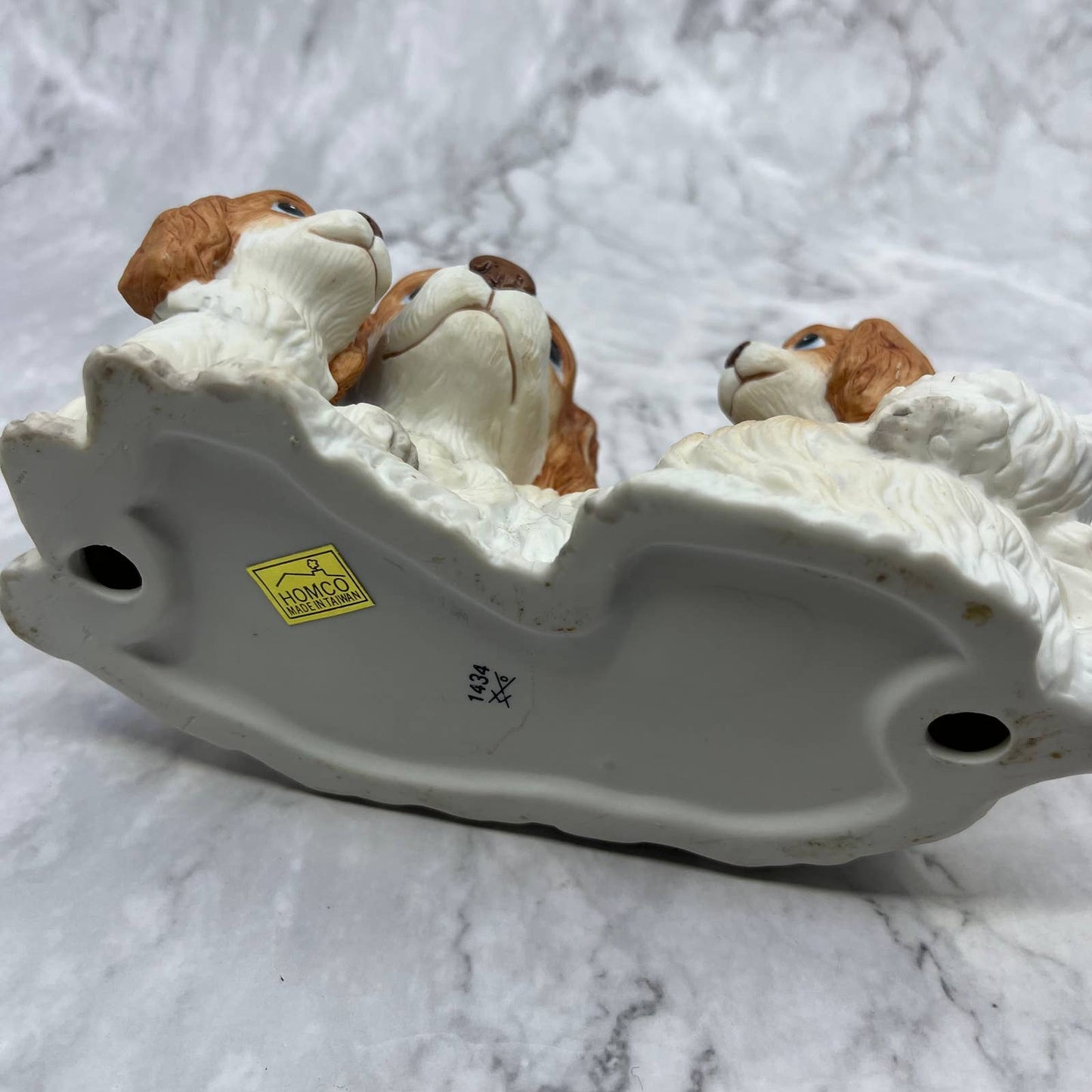 Homco Cocker Spaniel Mother Pups Puppies Ceramic Figurine Dog 7" #1434 TA1