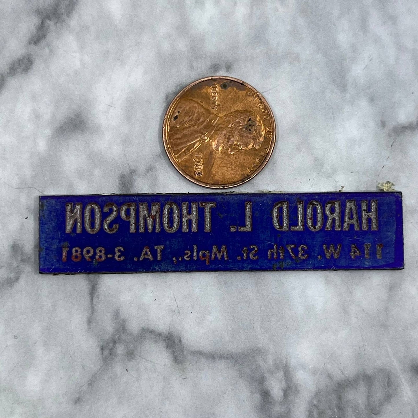 Vintage Printers Block Plate Harold L. Thompson 37th St. Minneapolis TJ511