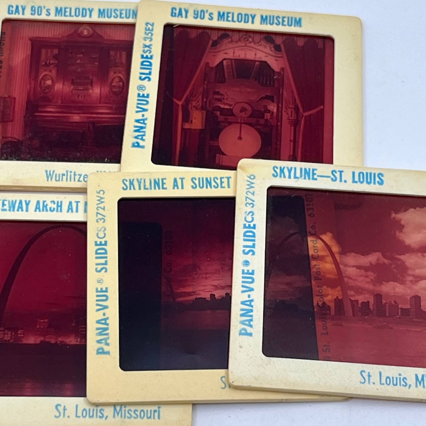 Vintage St. Louis Missouri Scenes Pana-Vue Slides Gay 90s Arch Busch Stadium SD8