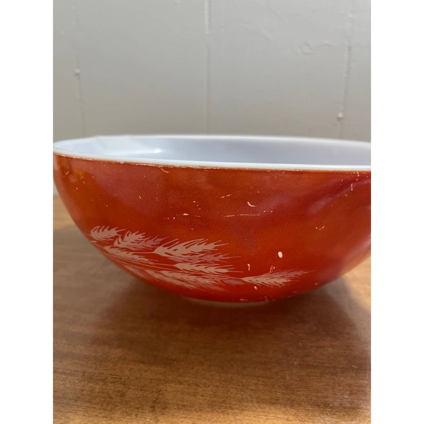 Vintage Pyrex Autumn Harvest Wheat 444 Cinderella Mixing Bowl 4 Quart 13”