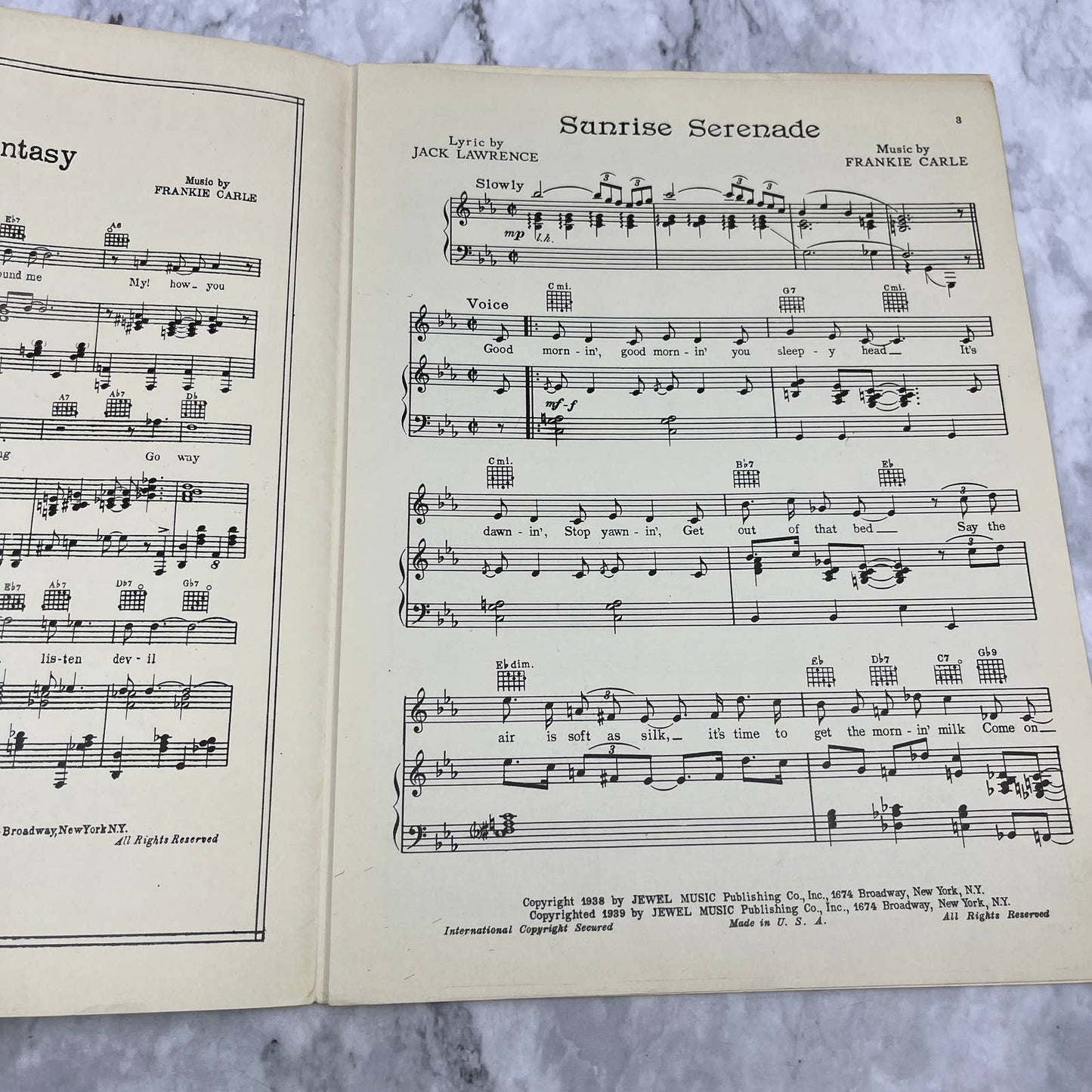 Sunrise Serenade Glen Gray Frankie Carle 1939 Sheet Music TK2-SM3