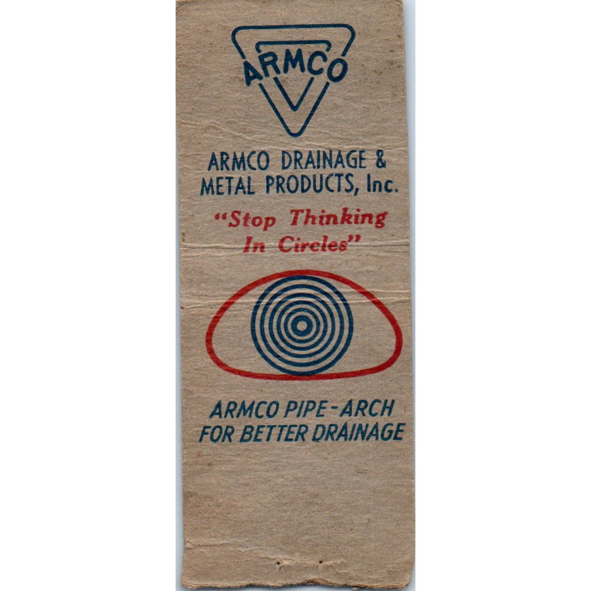Armco Drainage & Metal Products Topeka KS Advertising Matchbook Cover SA9-M1