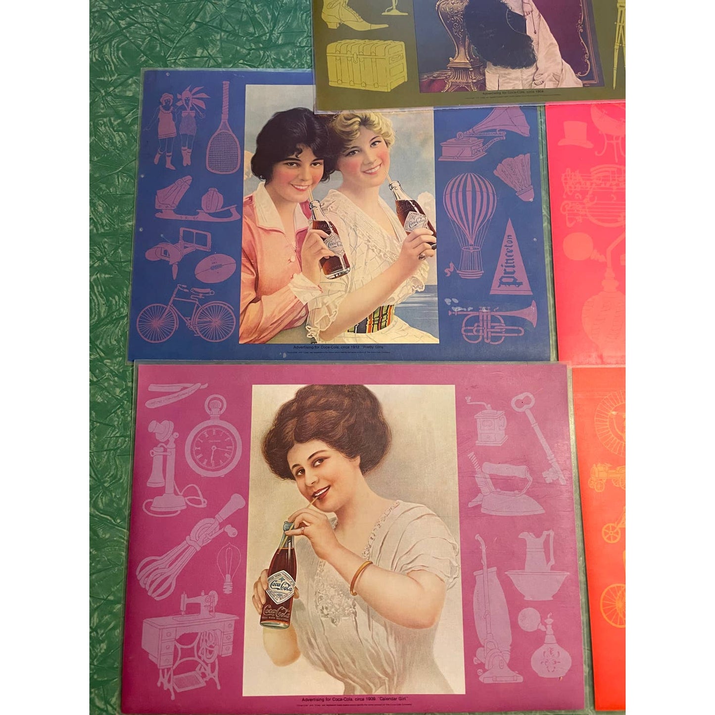 Vintage Coca Cola Waterproof Placemats Set of 5
