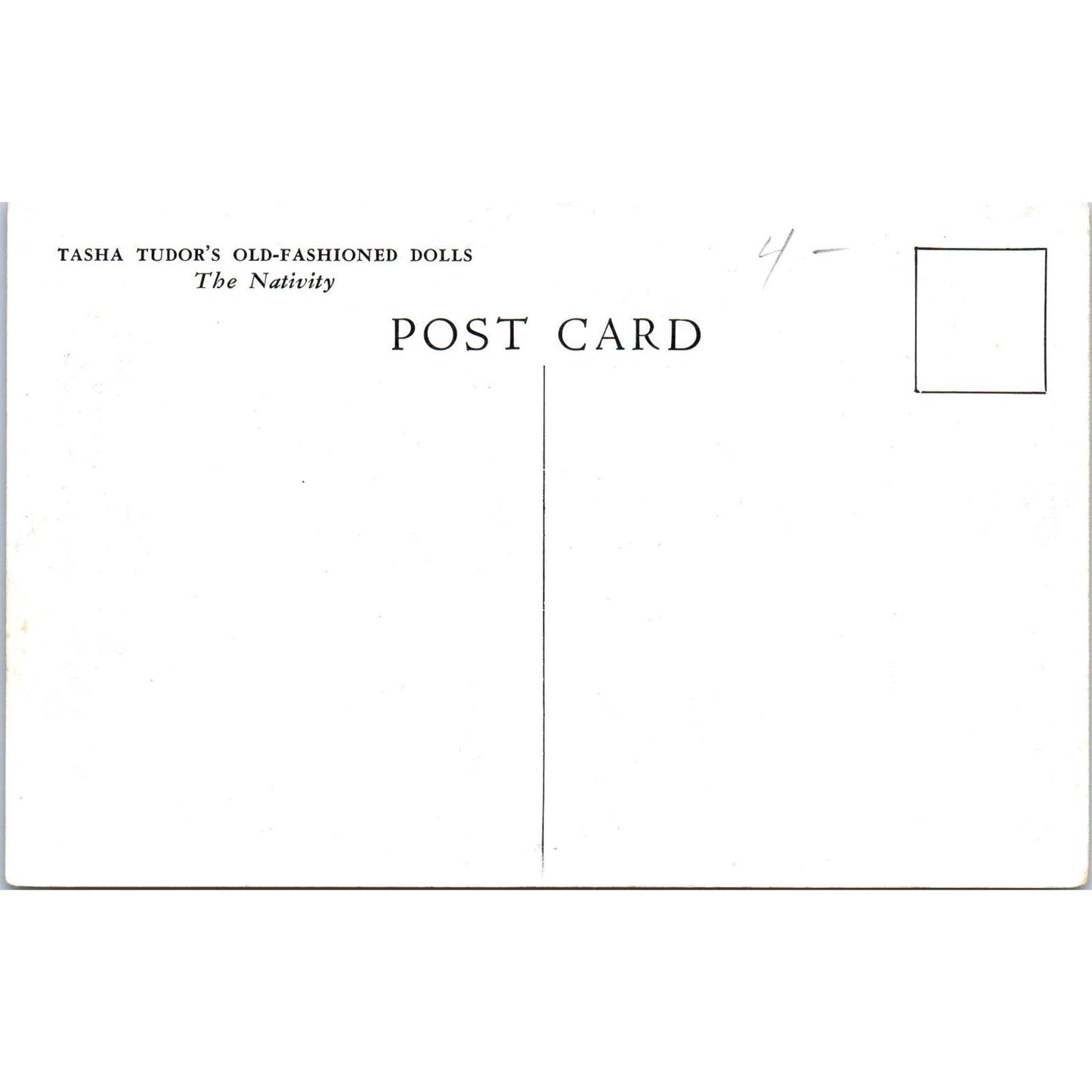 Tasha Tudor's Old Fashioned Dolls - The Nativity Original Postcard PB8