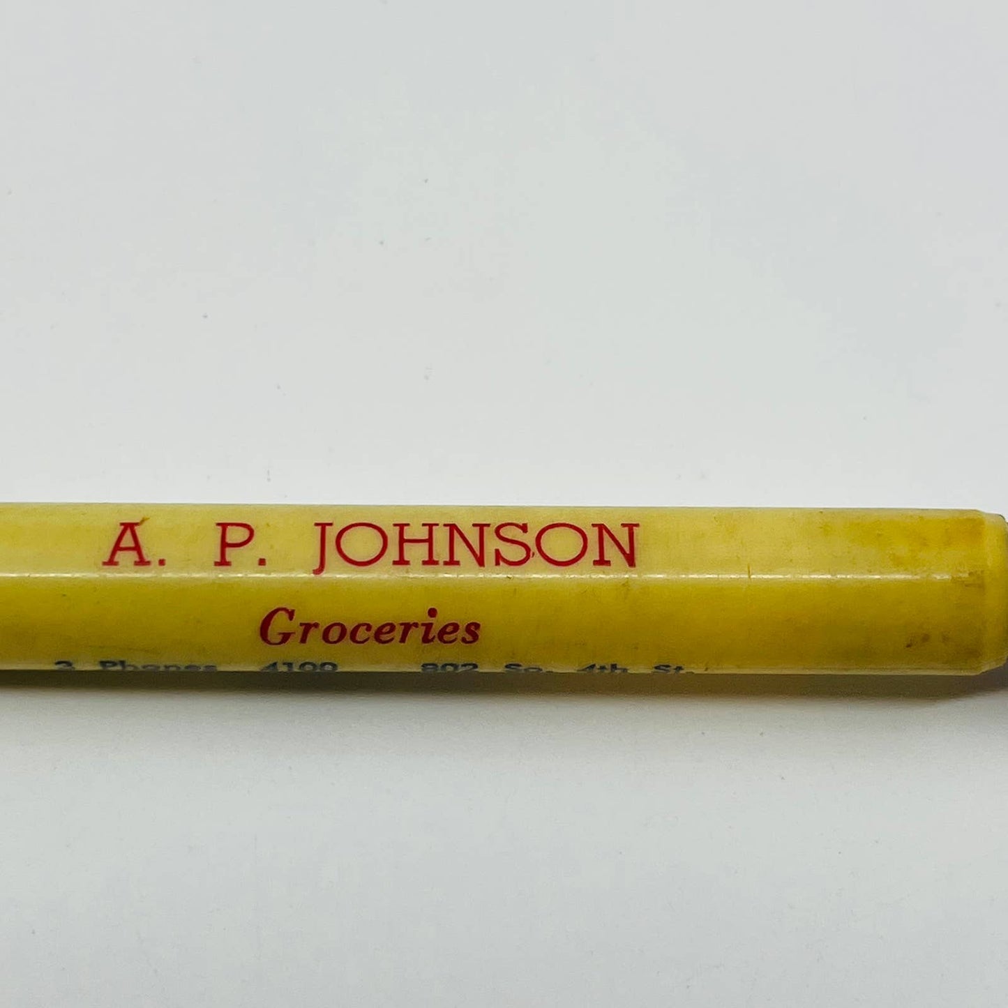 Bullet Pencil A.P. Johnson Groceries Clinton Iowa 4th St. SB3