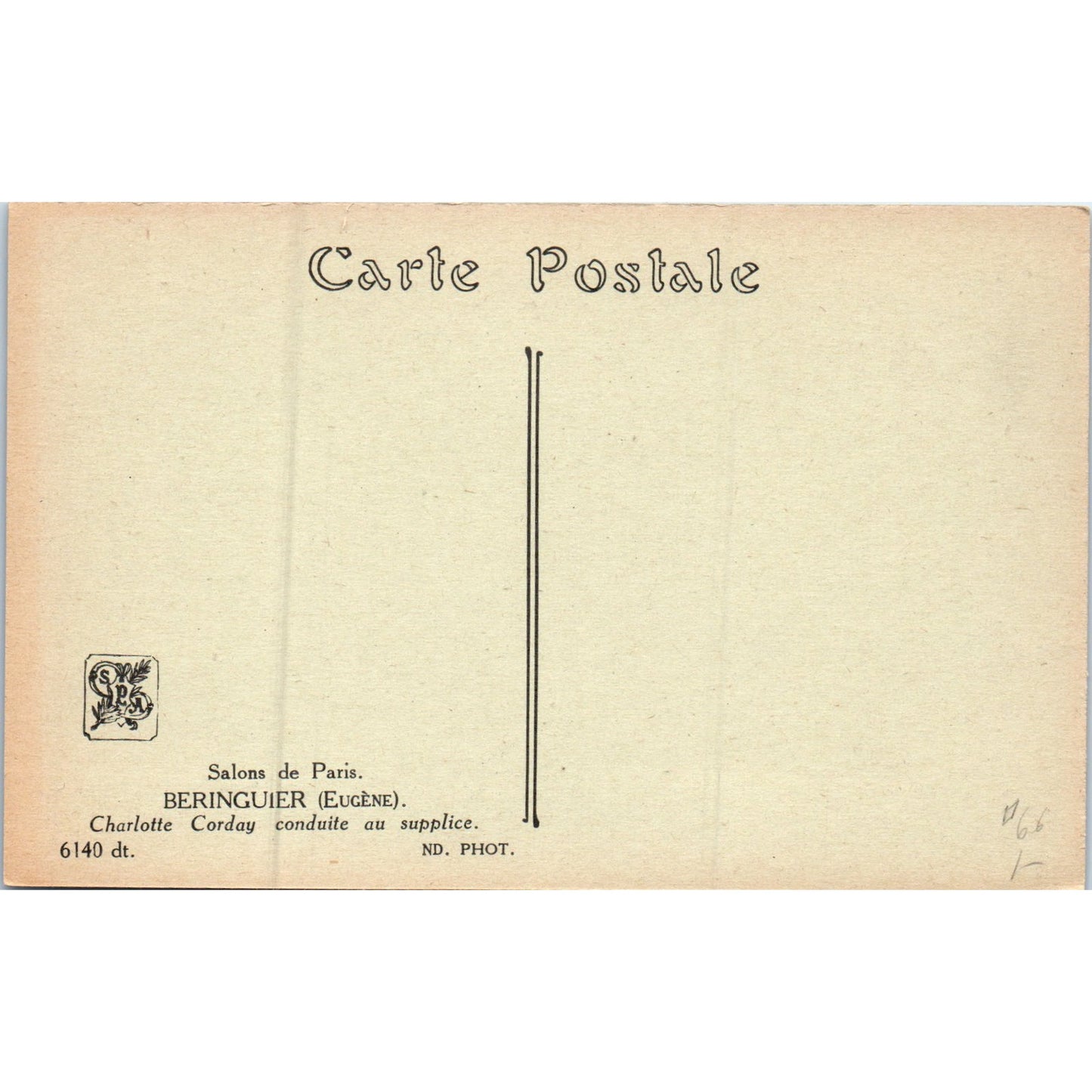 Salons de Paris Beringuier (Eugene) Charlotte Corday Original Postcard P1-15