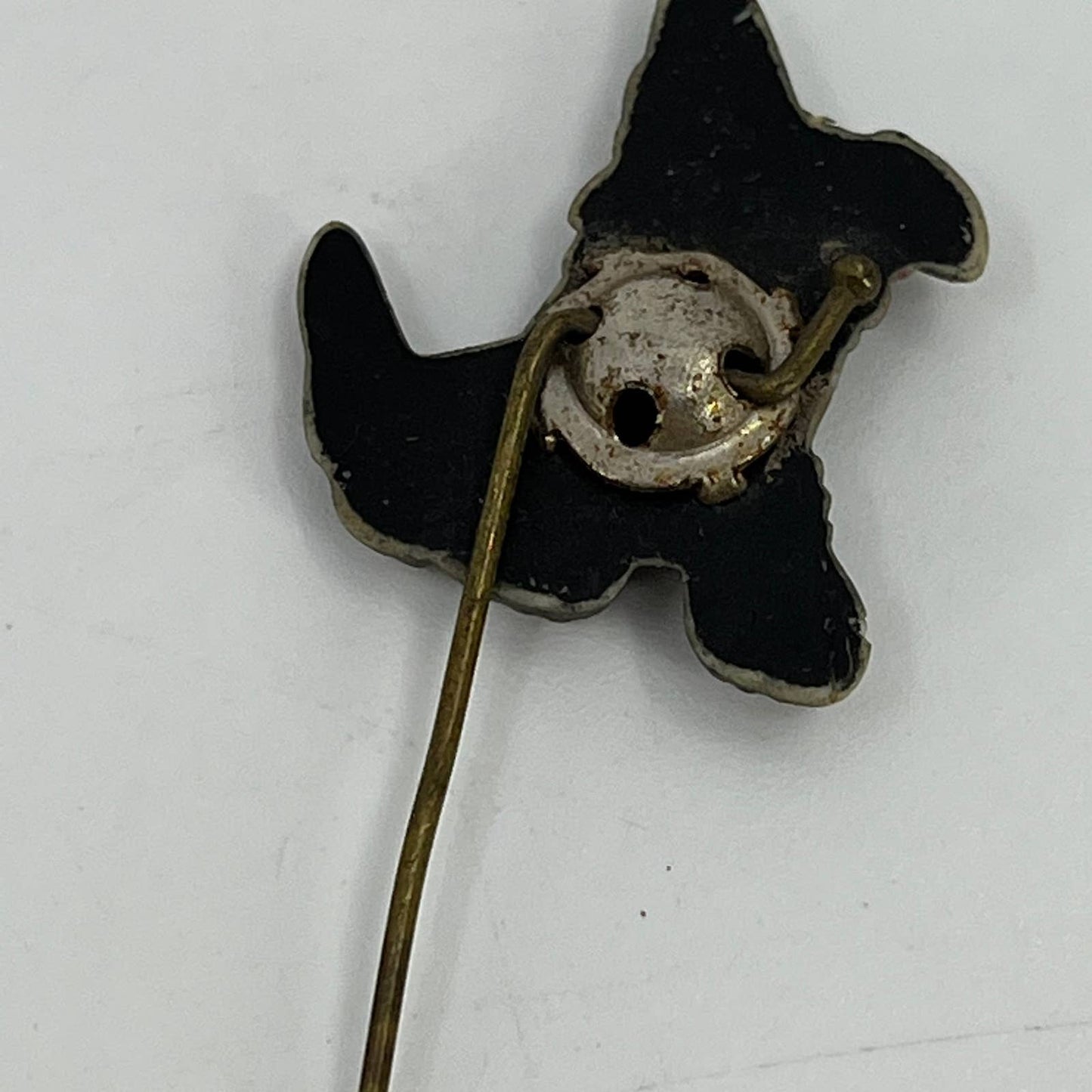 Vintage Celluloid Black Scottish Terrier Scotty Dog Brooch Pin SC4
