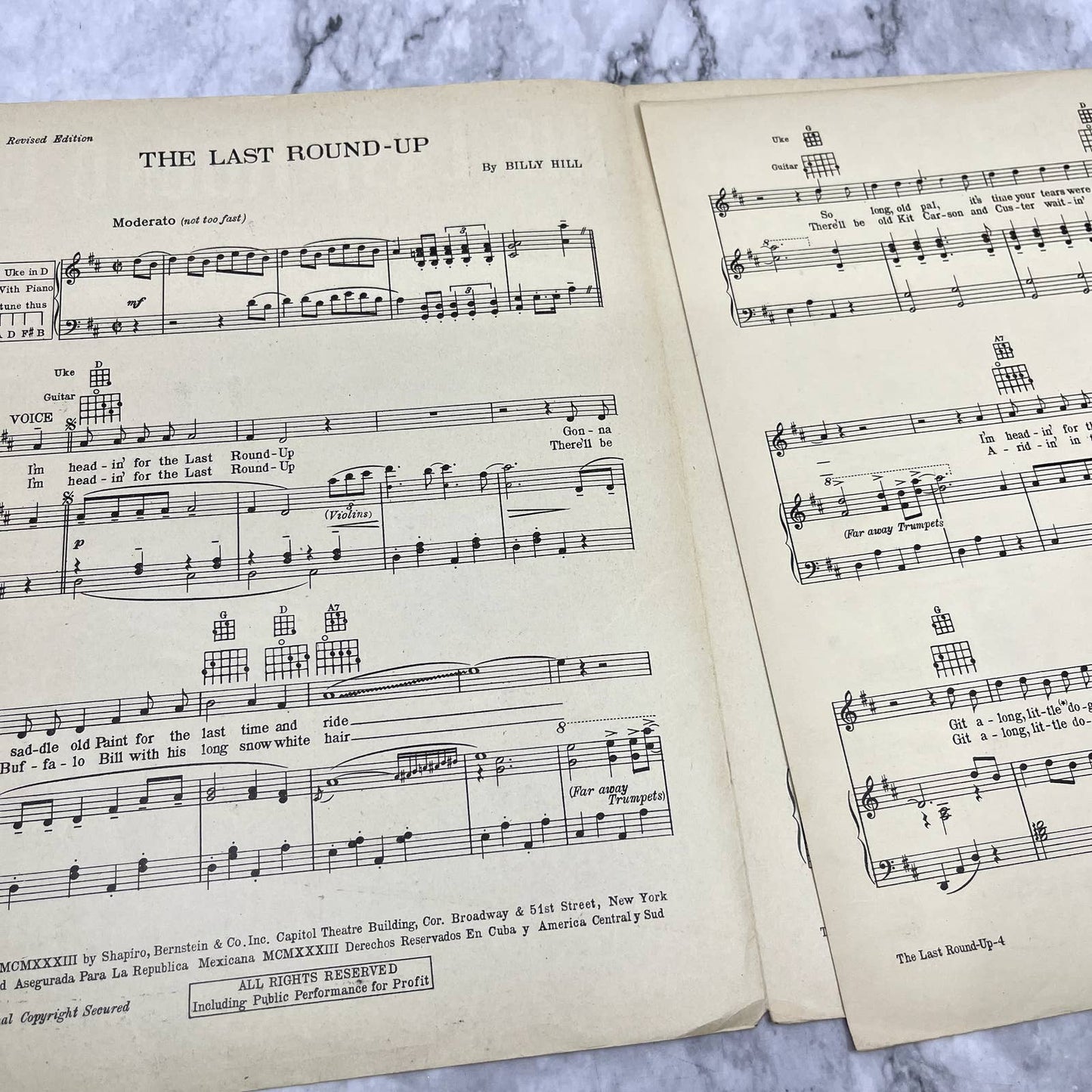 The Last Round-Up Git Along Little Dogie Billy Hill 1933 Sheet Music TK2-SM